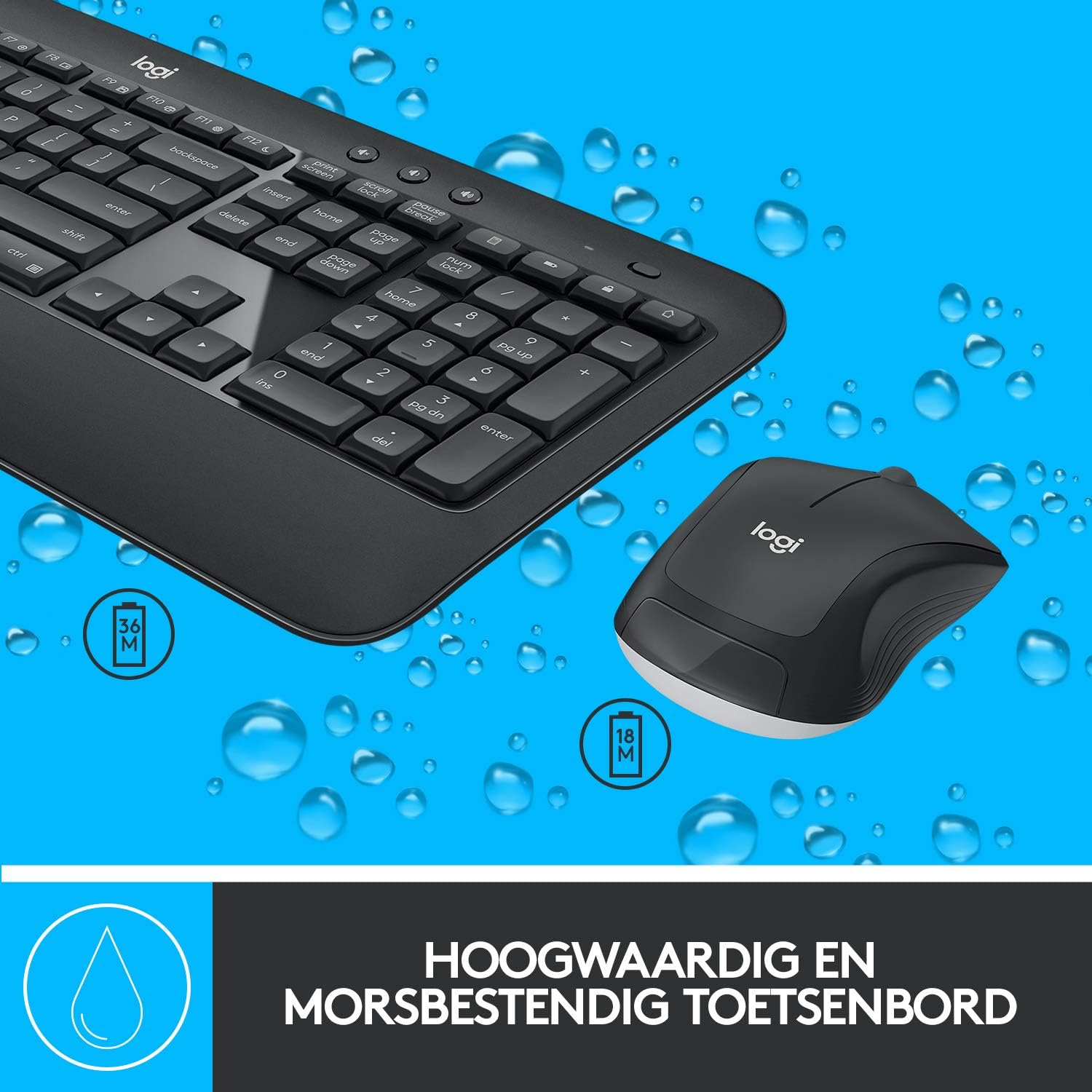 Logitech MK540 Advanced Combo Tastiera e Mouse Wireless, Nero - immagine 4