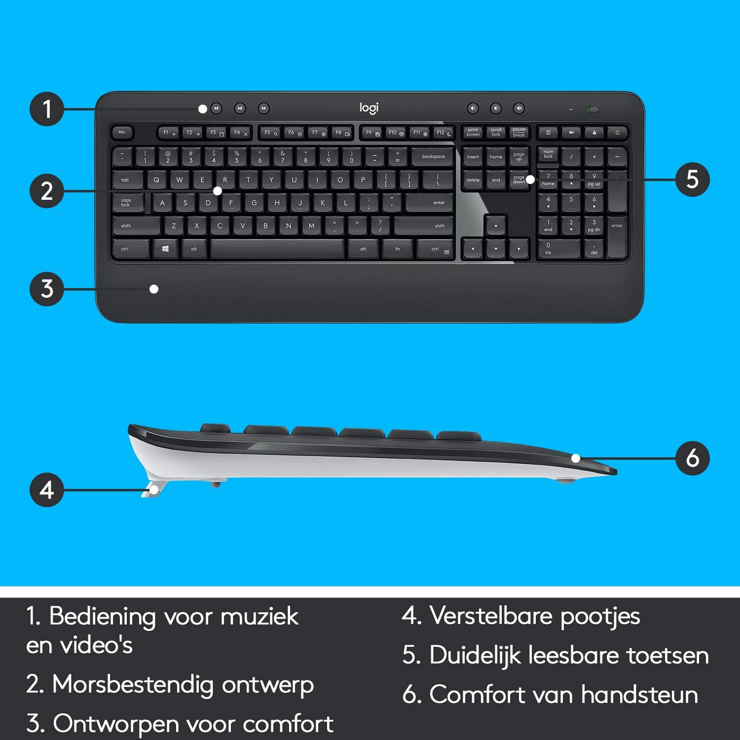 Logitech MK540 Advanced Combo Tastiera e Mouse Wireless, Nero - immagine 6