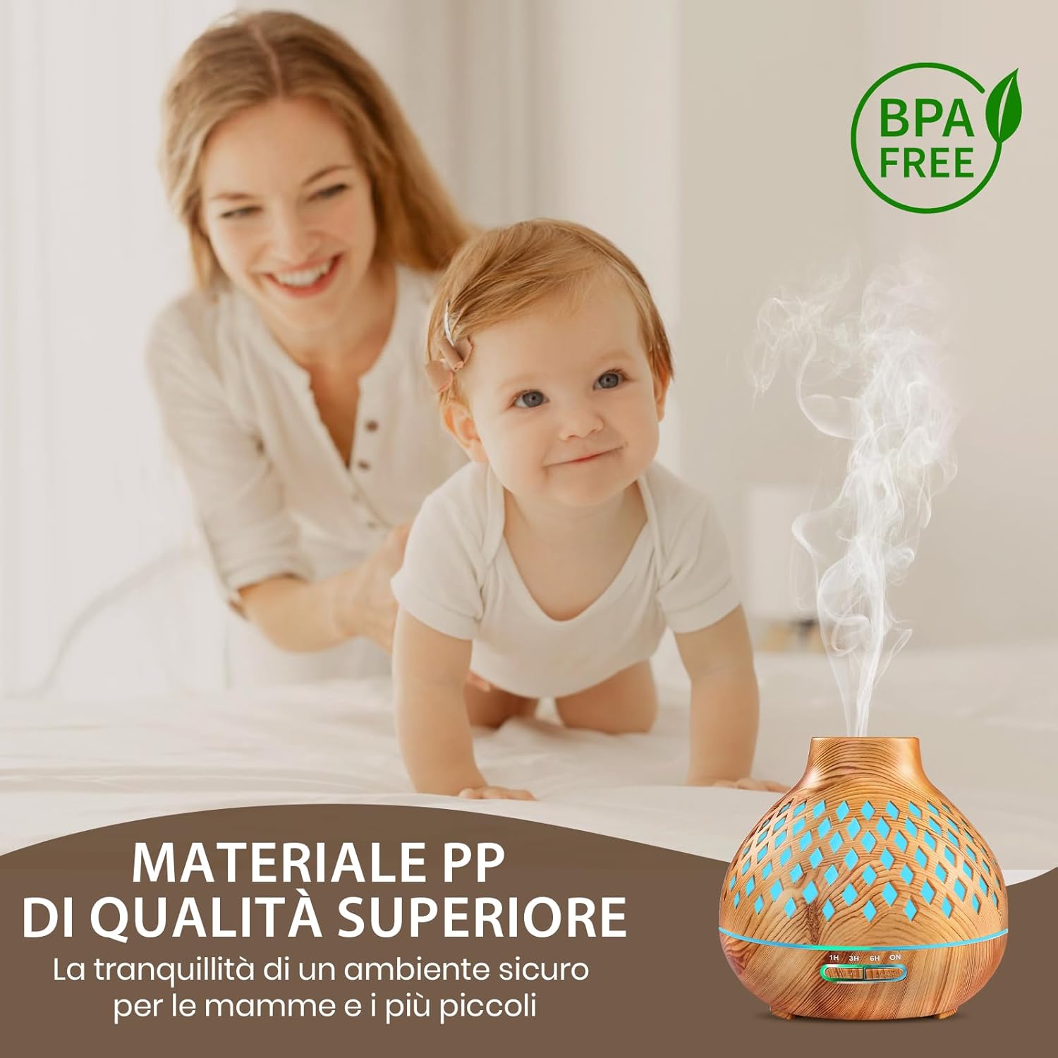 Aeshory Diffusore Oli Essenziali 550ml con 12 Oli - immagine 6