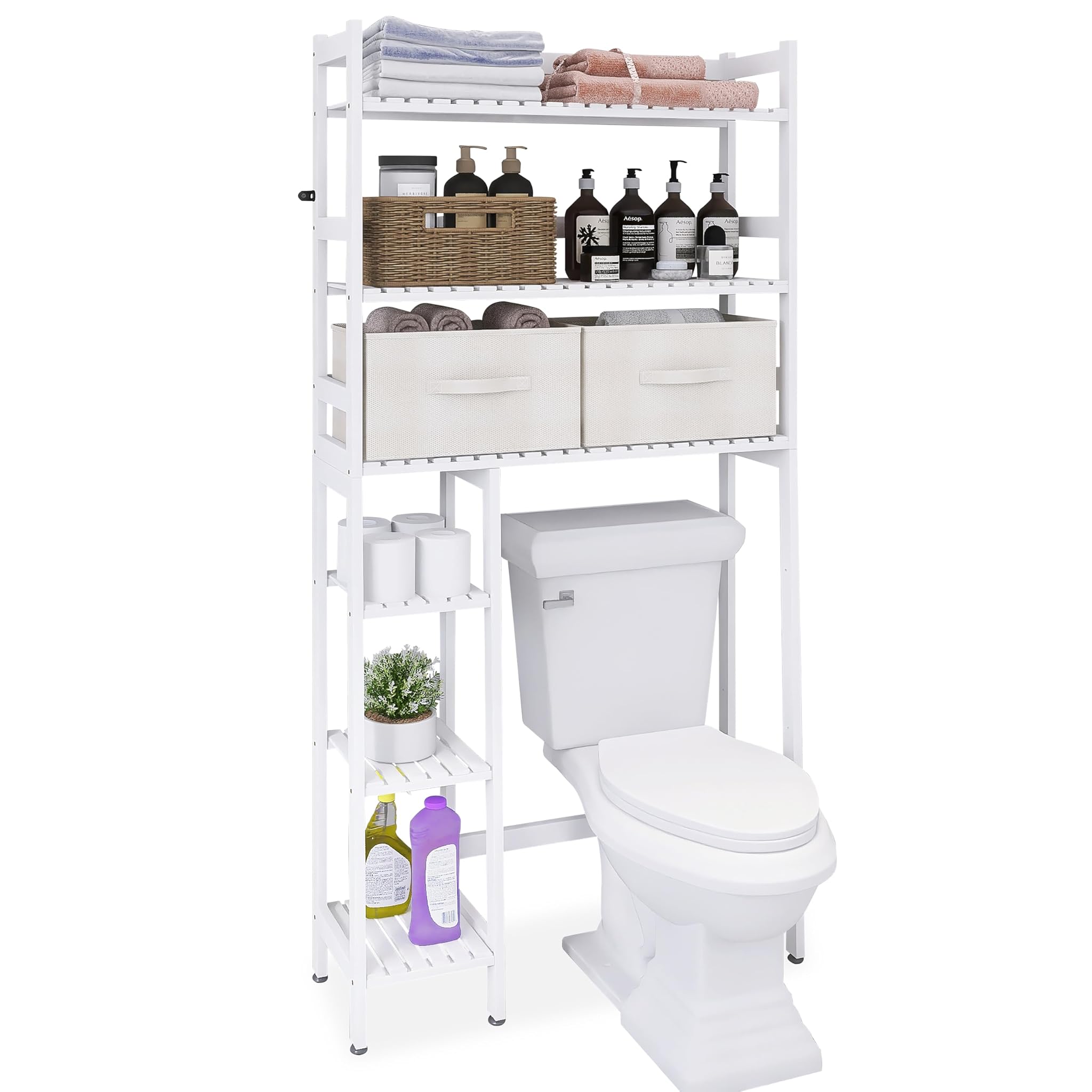 Smibuy - Contenitore Sopra WC con Cassetti, Bianco