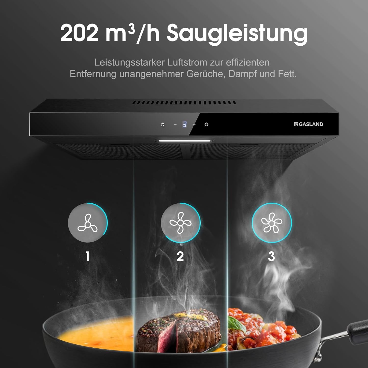 Gasland Chef SR60BS Cappa Aspirante 60 cm, Acciaio Nero - immagine 3