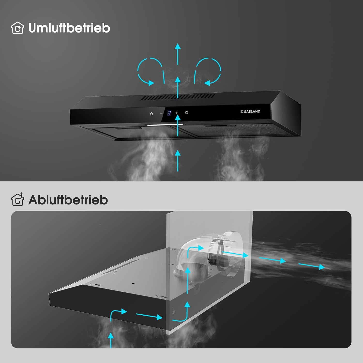 Gasland Chef SR60BS Cappa Aspirante 60 cm, Acciaio Nero - immagine 5