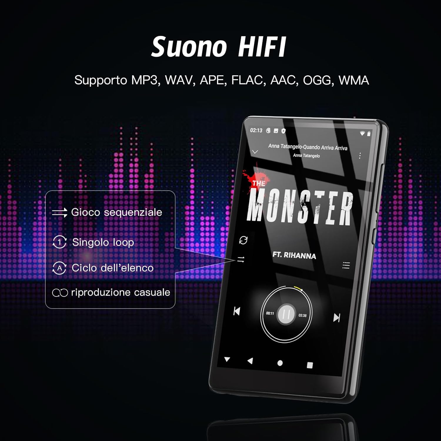 Lettore MP3 160GB con Bluetooth e WiFi, Black - immagine 2