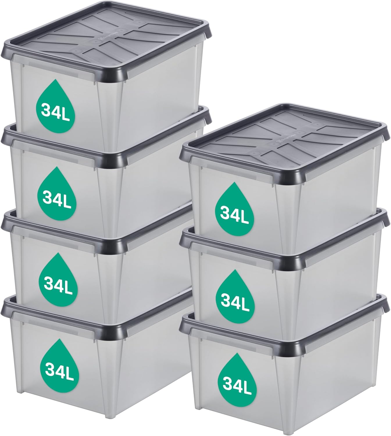 Smartstore Scatole Portaoggetti Plastica IP44 con Coperchi (6 pz)