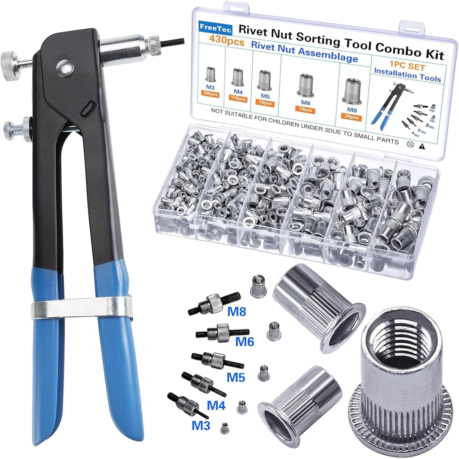 FreeTec Rivettatrice per Inserti Filettati 436Pz - immagine 1