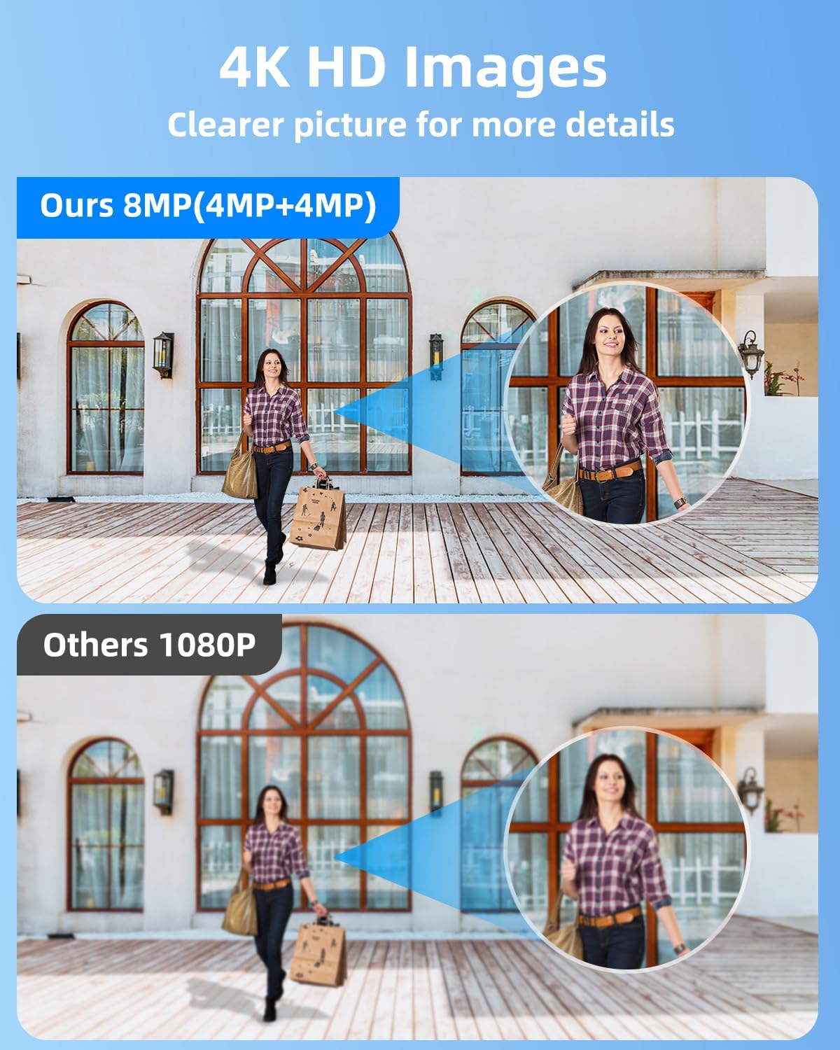 Telecamera Sorveglianza WiFi Esterna 8MP Doppio Obiettivo - immagine 2