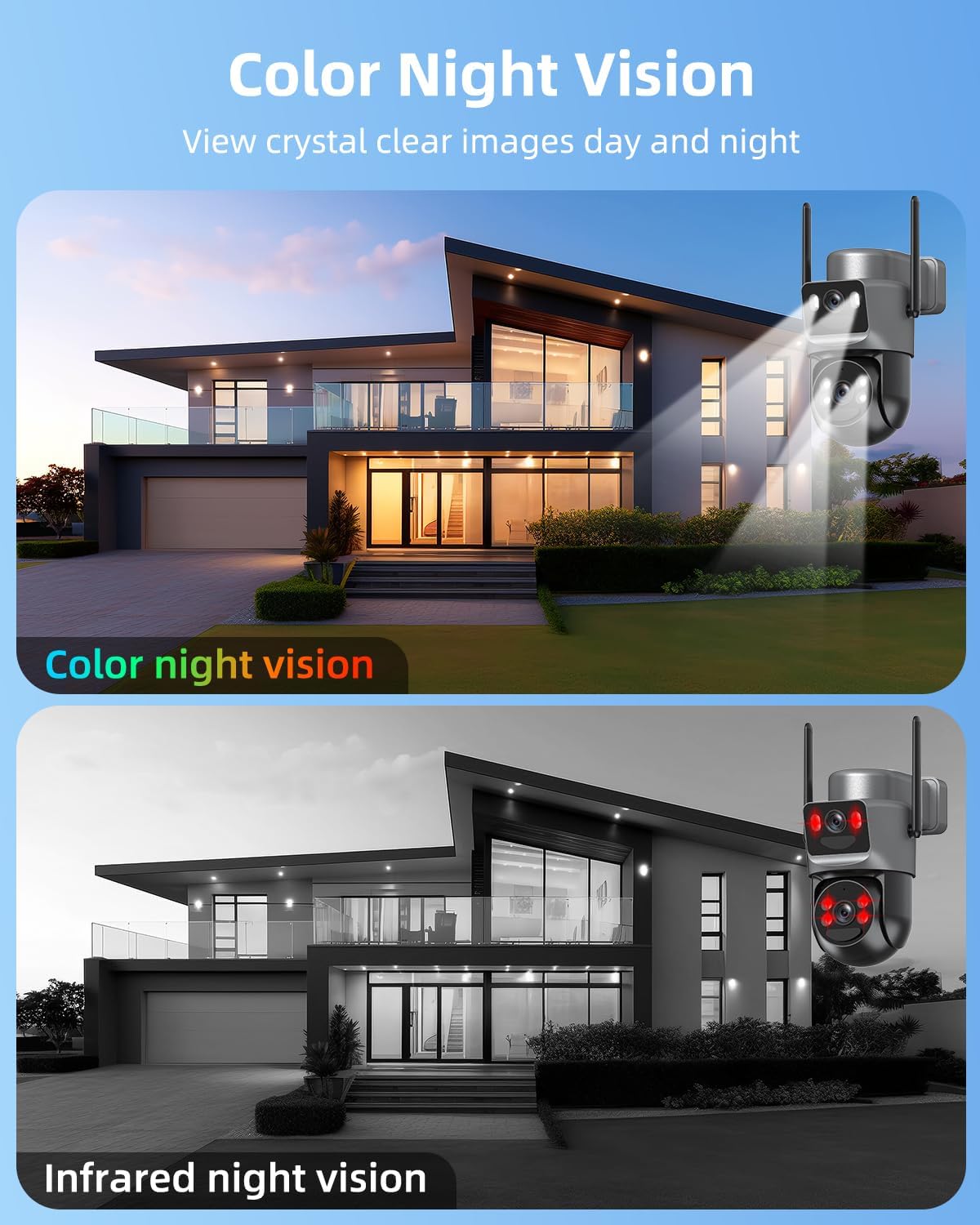 Telecamera Sorveglianza WiFi Esterna 8MP Doppio Obiettivo - immagine 5