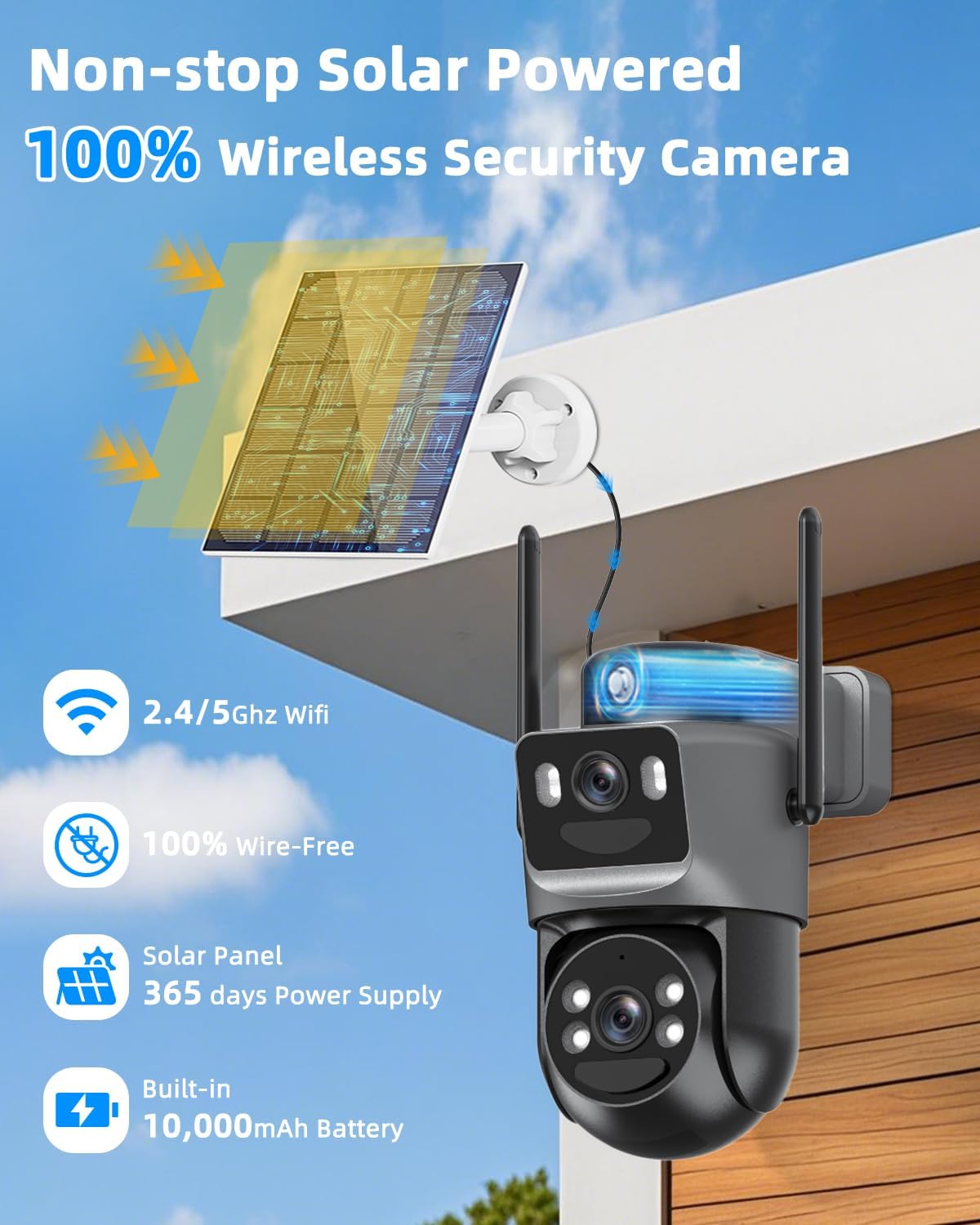 Telecamera Sorveglianza WiFi Esterna 8MP Doppio Obiettivo - immagine 6