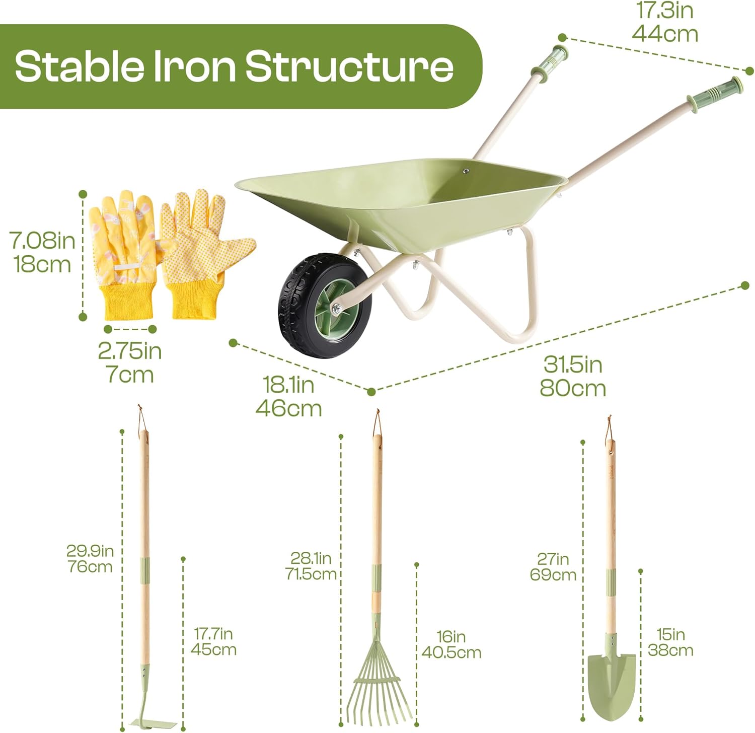ROBUD Set da Giardinaggio per Bambini 6 Pezzi - immagine 2