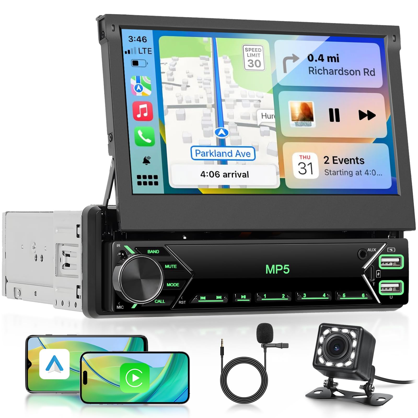 Autoradio 1 Din con Carplay Android Auto Wireless 7’’ IPS