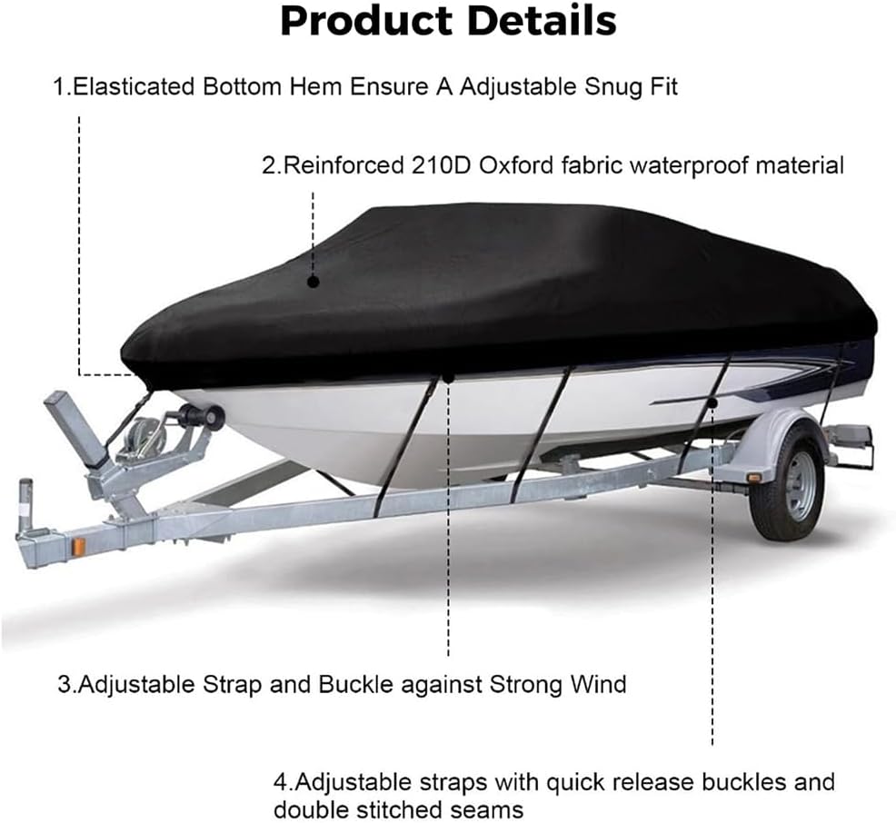 Telo Copribarca 420D per Barche a V (17-19FT) - immagine 2