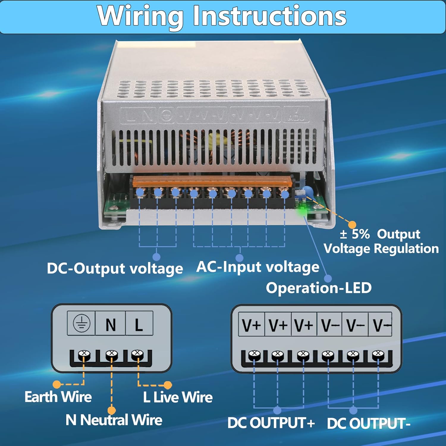 Alimentatore Trasformatore DC 12V 100A 1200W - immagine 5