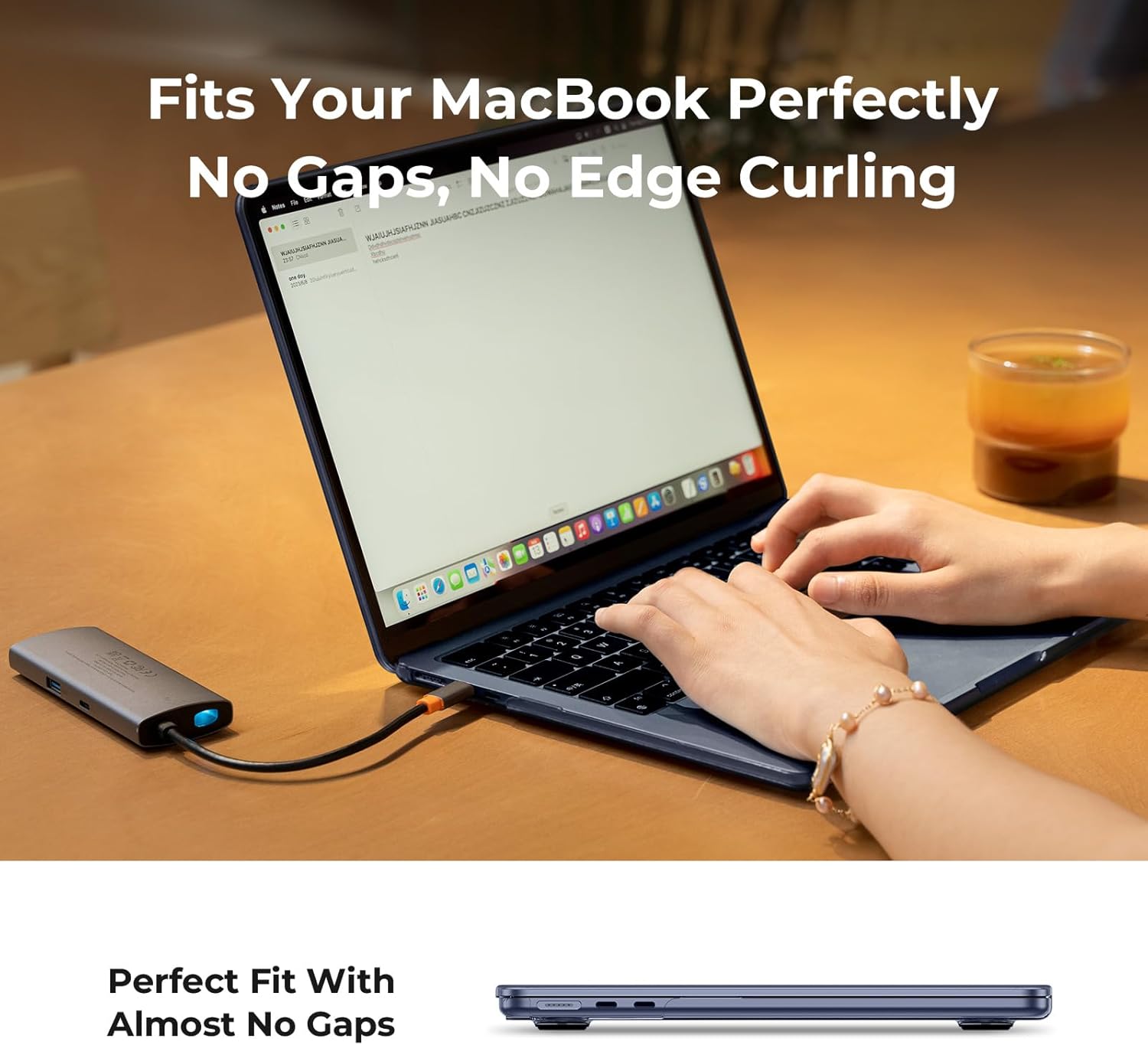 Eoocoo Cover Rigida per MacBook Air 13 M4 M3 M2 - Mezzanotte - immagine 4