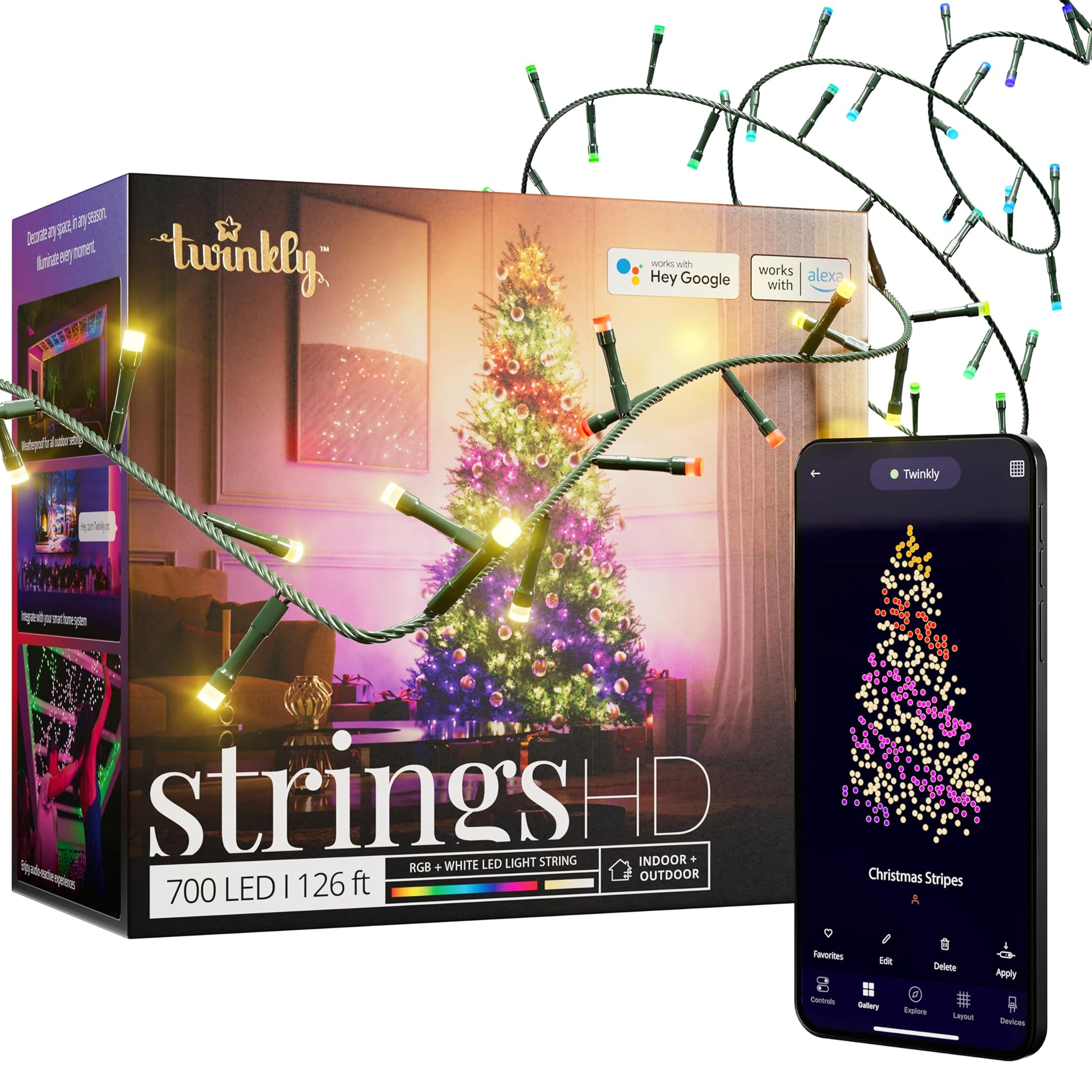 Twinkly Strings HD - 700 LED RGB + Warm White 38.5M