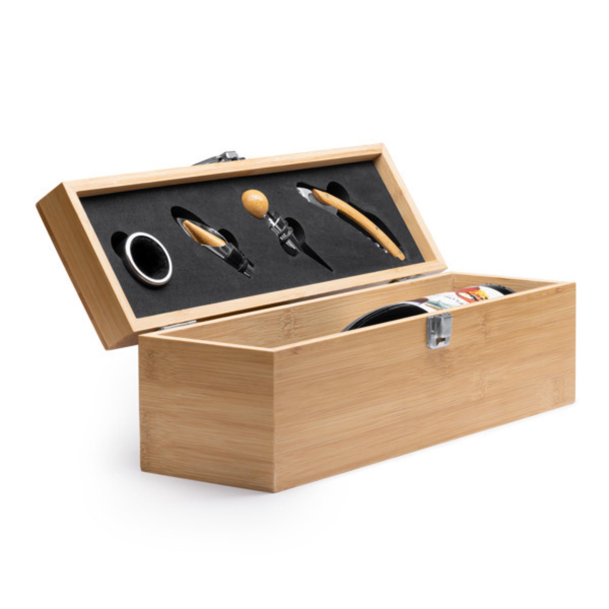 Cofanetto Vino in Legno con Kit Accessori Sommelier