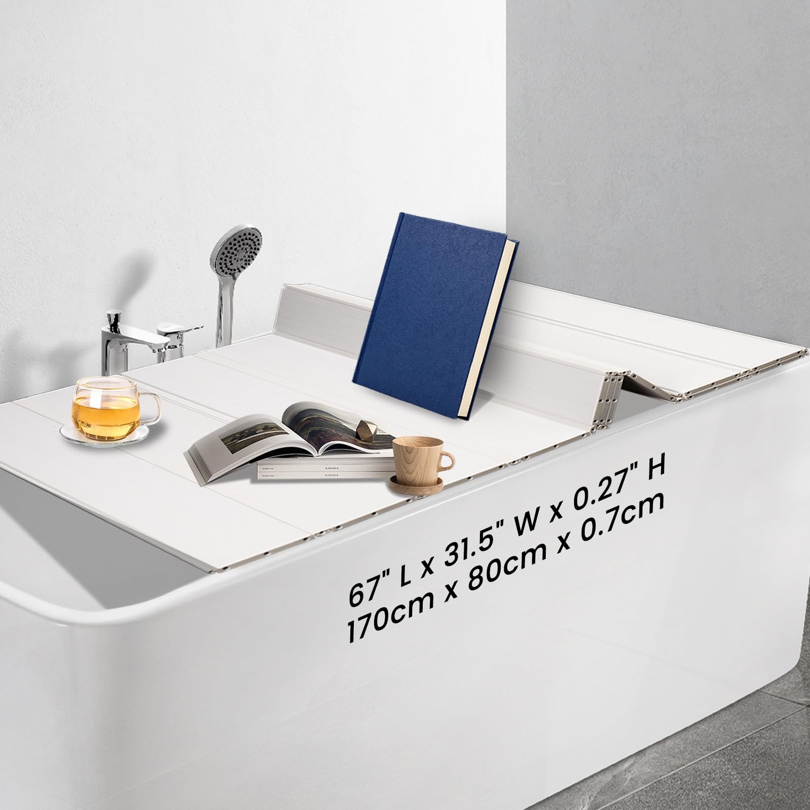 Copertura Vasca da Bagno Pieghevole 80x170 cm, Bianca