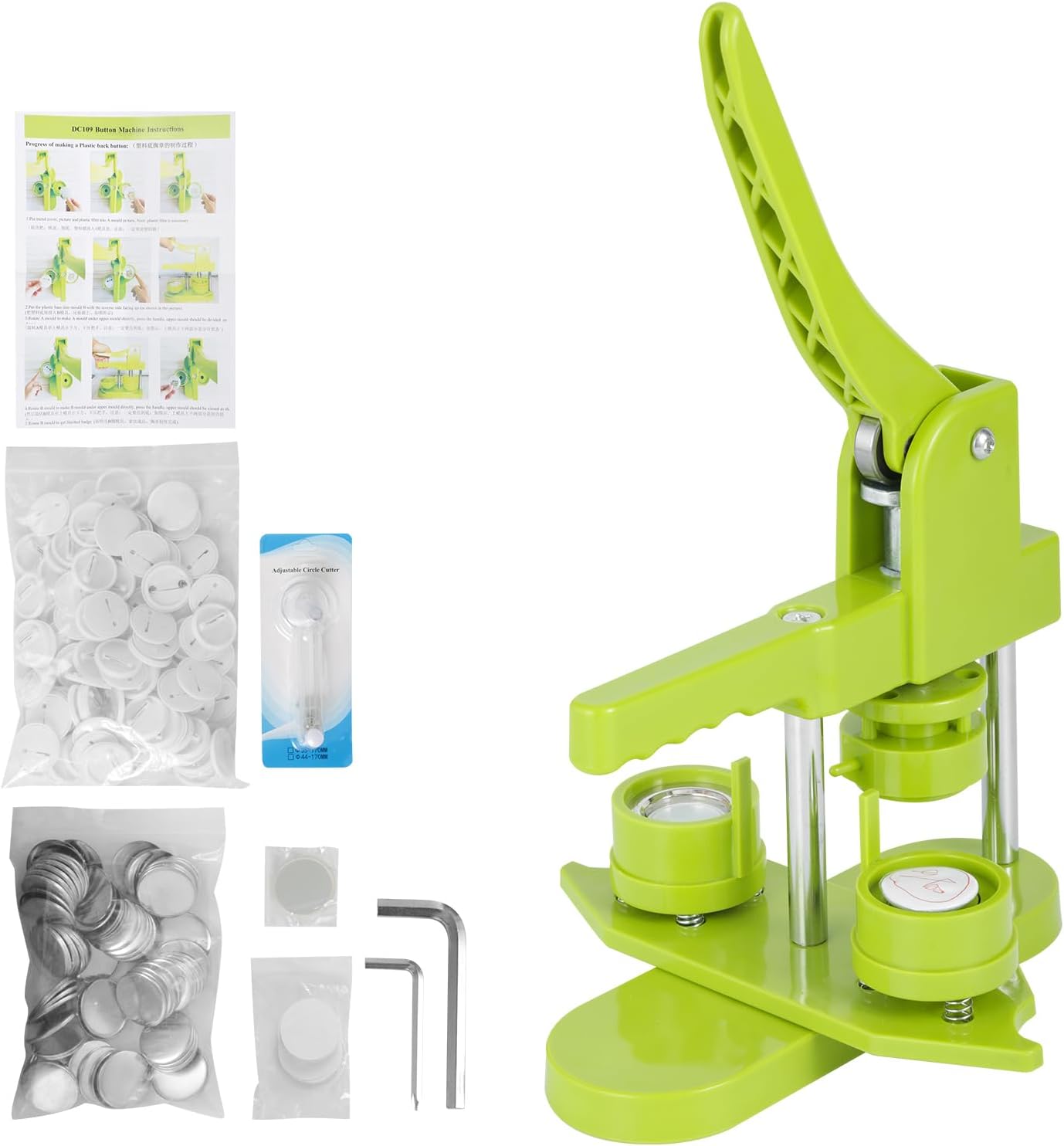 Macchina per Bottoni 25mm con 100 Pezzi e Taglierina - immagine 1