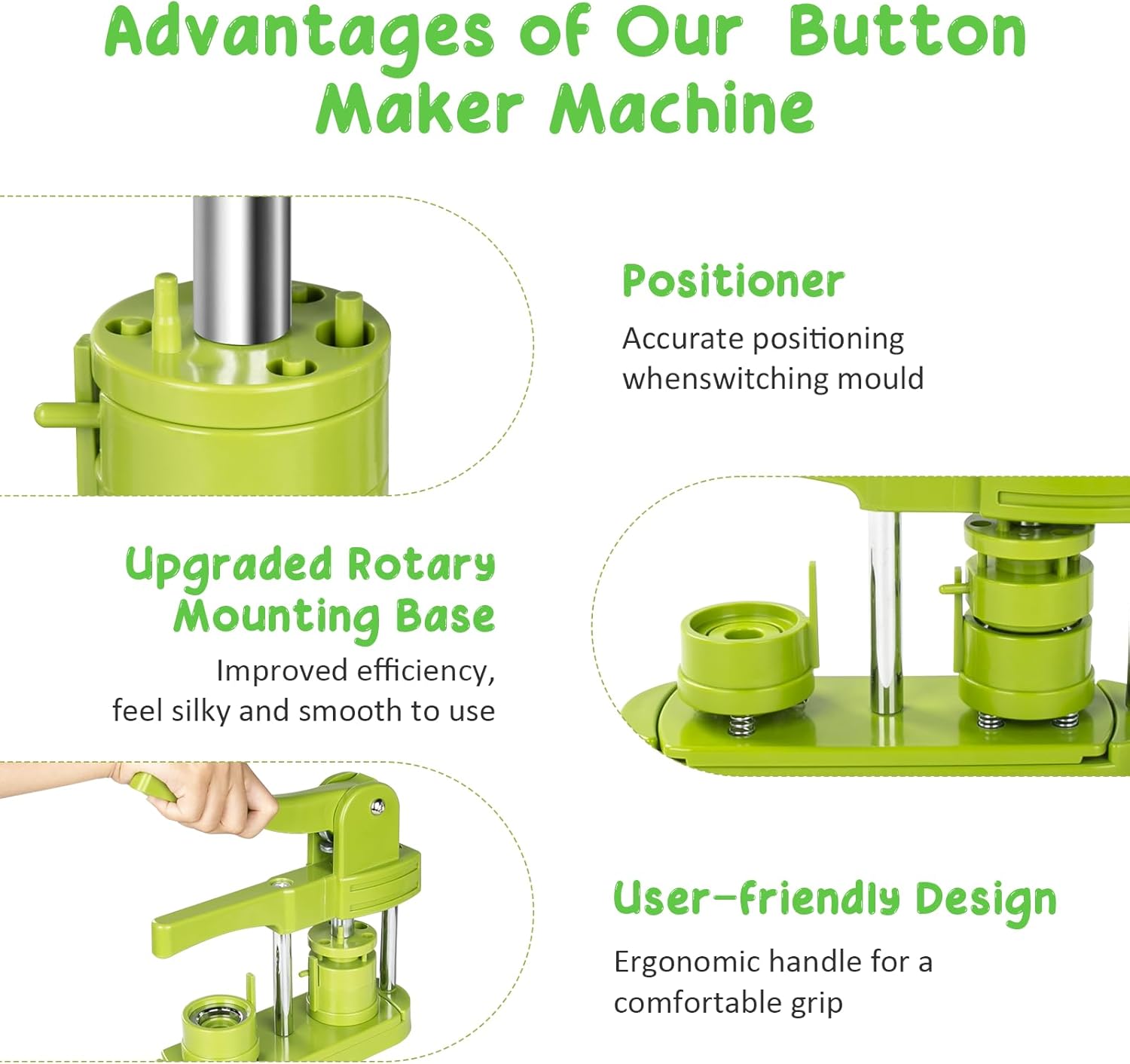 Macchina per Bottoni 25mm con 100 Pezzi e Taglierina - immagine 3