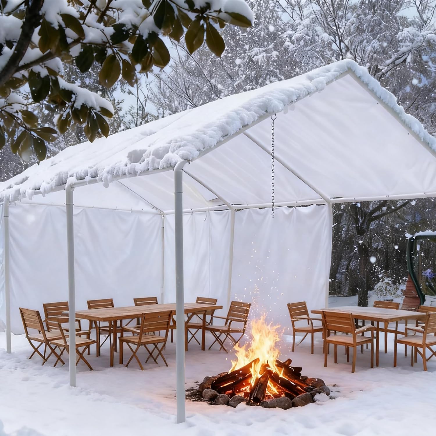 Telone Impermeabile Esterno 6x8m HDPE 110g/㎡, Bianco - immagine 6