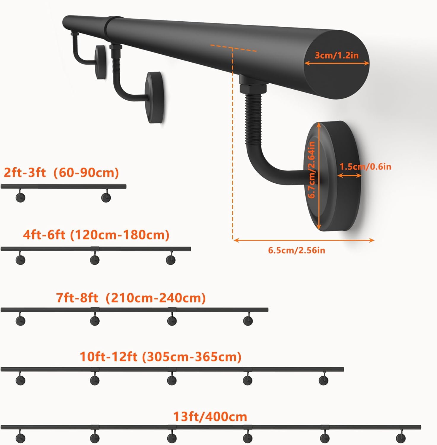 Corrimano Industriale in Metallo 210cm - immagine 2