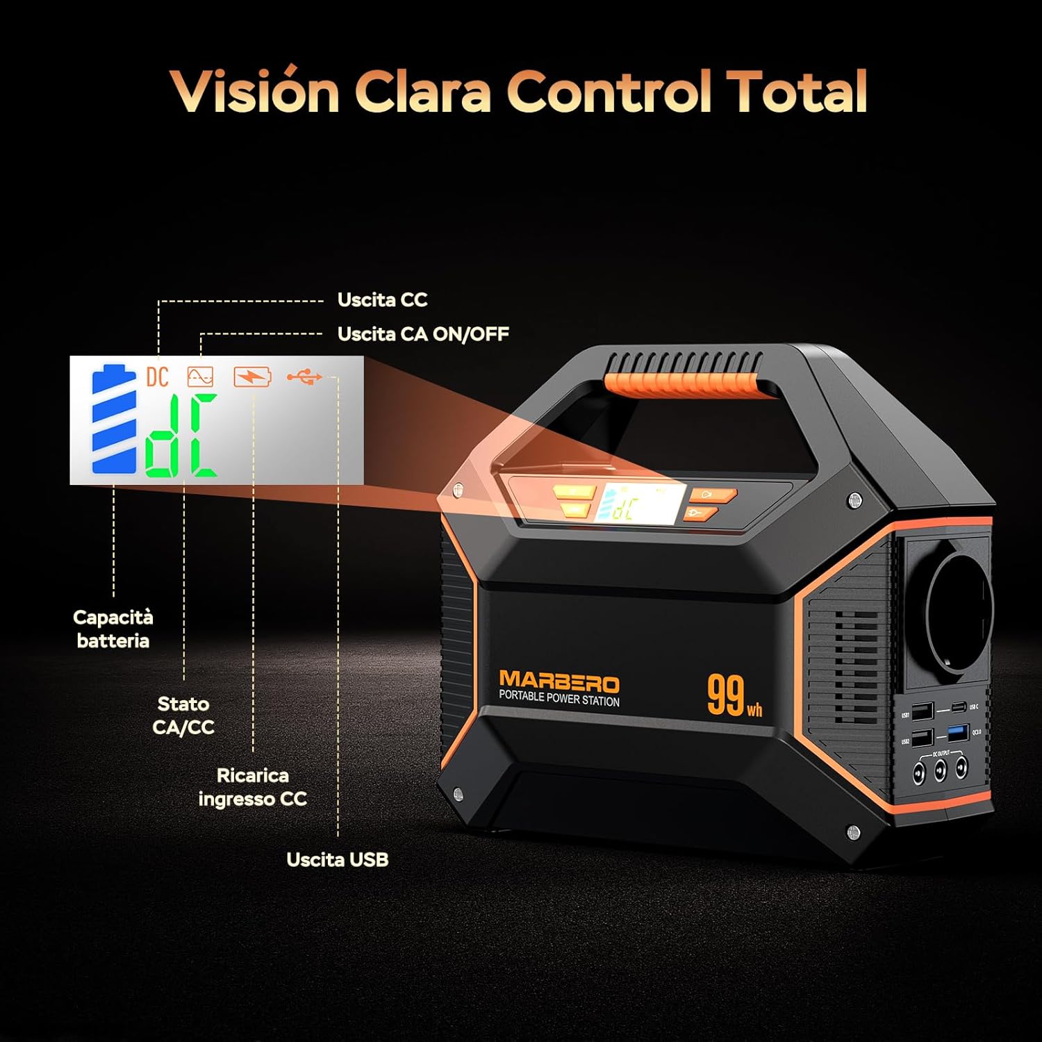 Marbero Generatore Portatile 99Wh 27.000mAh 150W - immagine 3