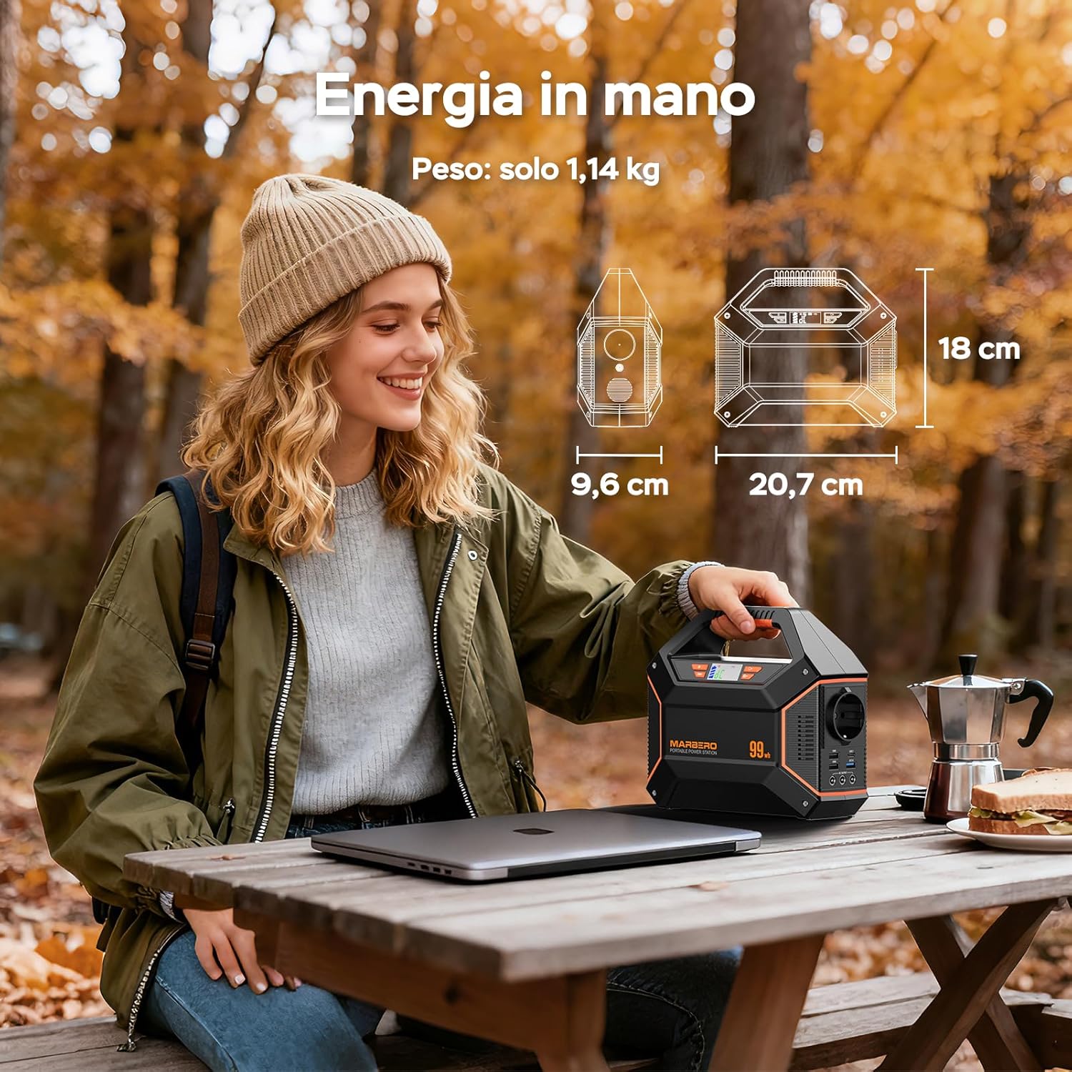 Marbero Generatore Portatile 99Wh 27.000mAh 150W - immagine 5