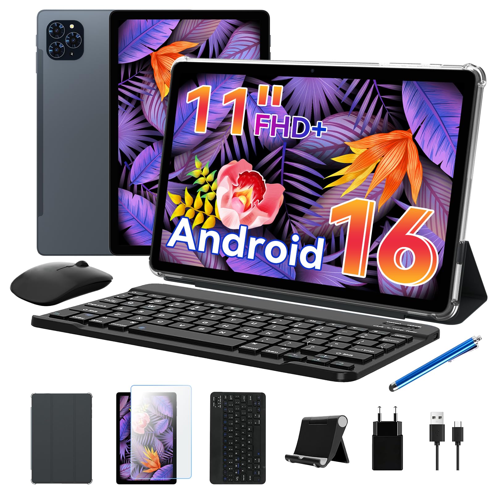T90 Tablet con Tastiera - Android 16 11" FHD+