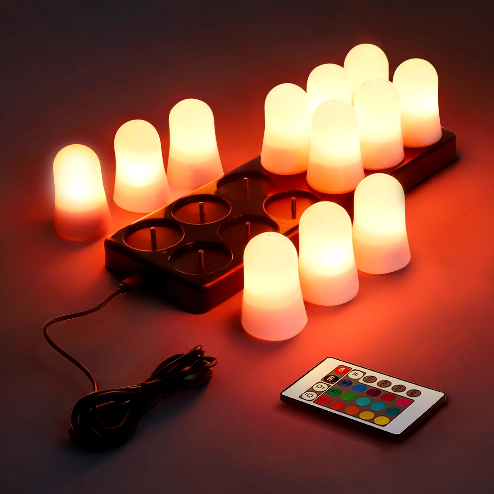 Lumini a LED Ricaricabili, 12 Pezzi, 16 Colori