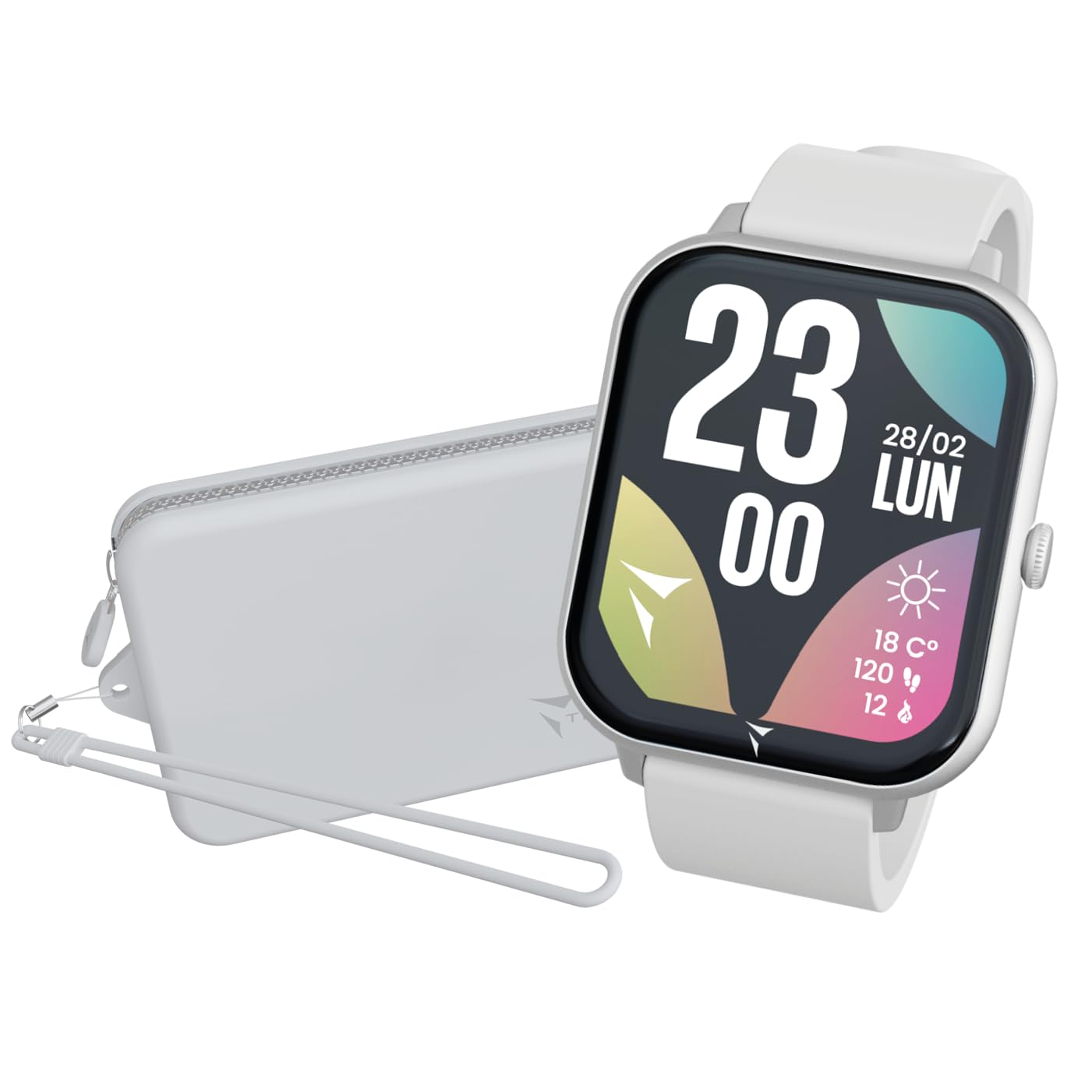 Techmade Smartwatch Glow - Orologio Digitale Full Touch, Bianco