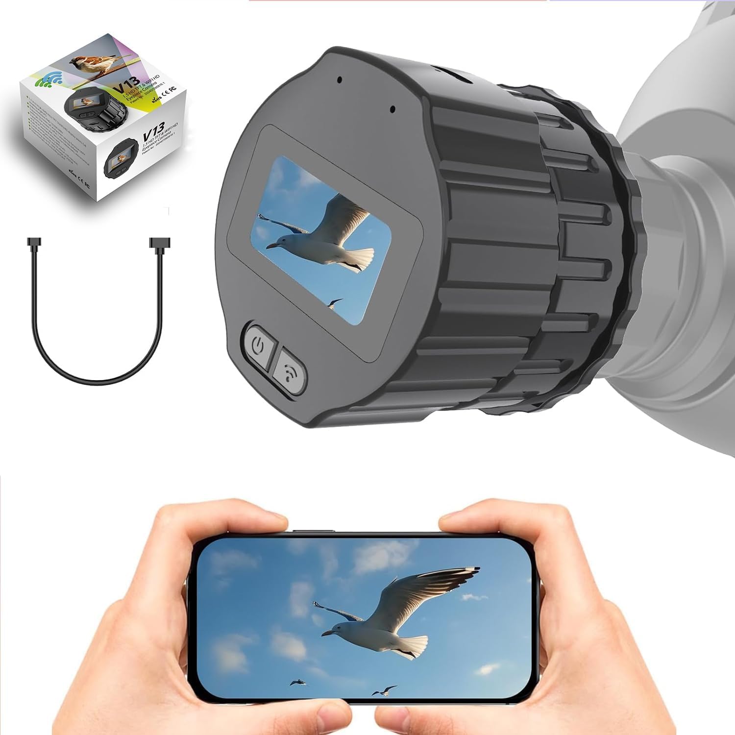 Telecamera Oculare WiFi 2.5K con Schermo 1.5"