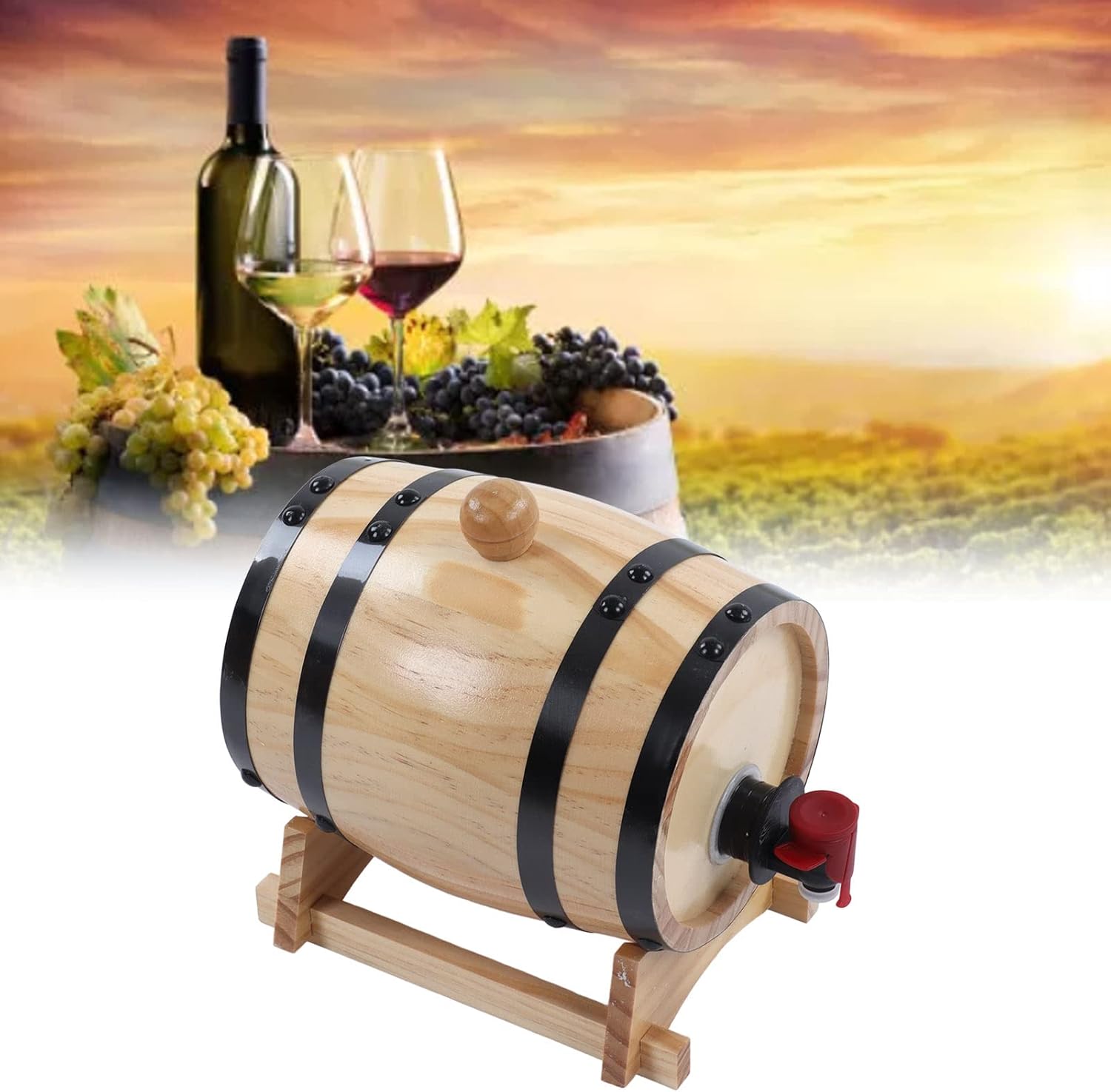 Tissting Botte per Vino in Legno 5L con Rubinetto - immagine 3
