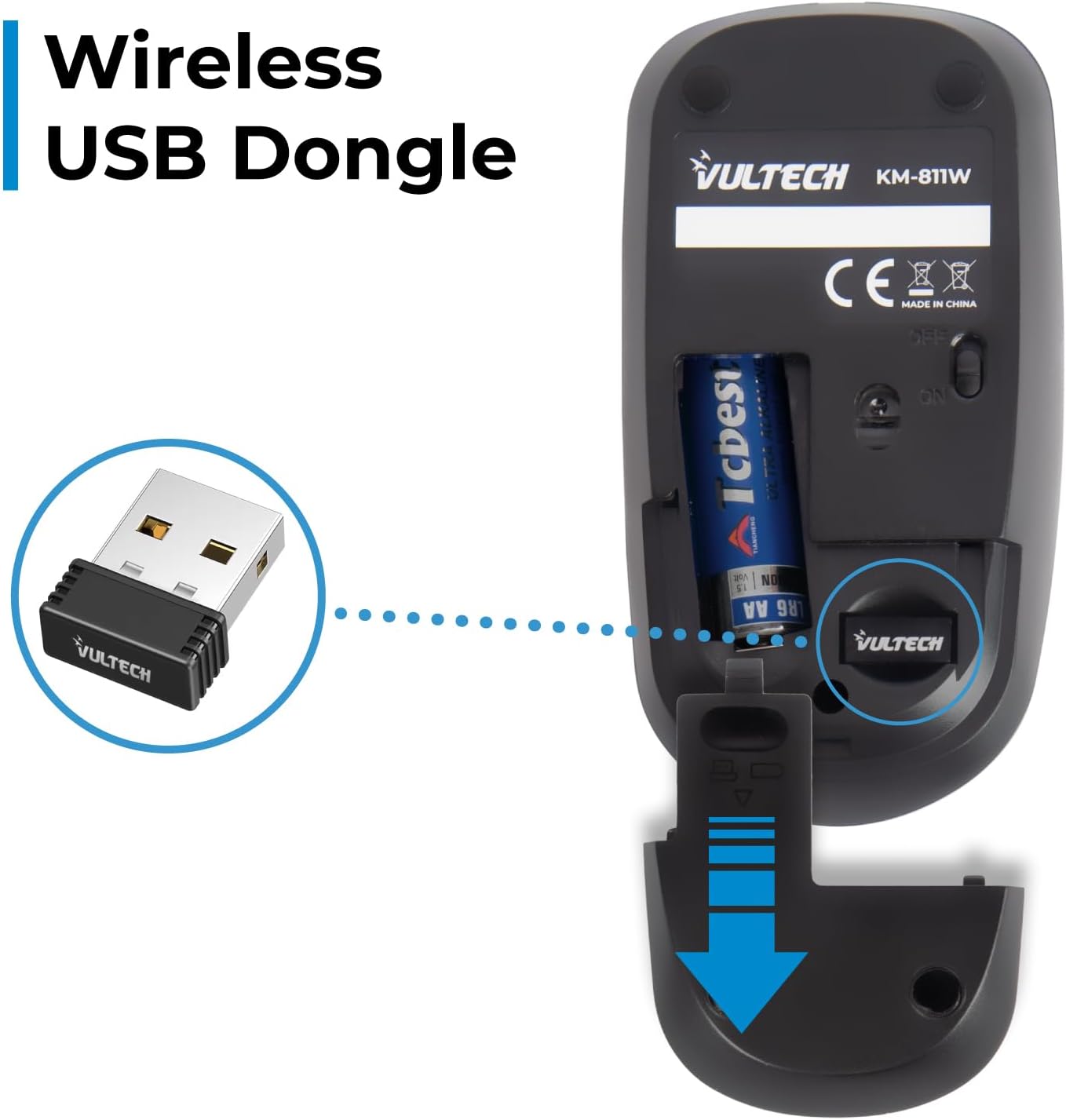 Vultech KM-811W Kit Tastiera e Mouse Wireless, Nero - immagine 13