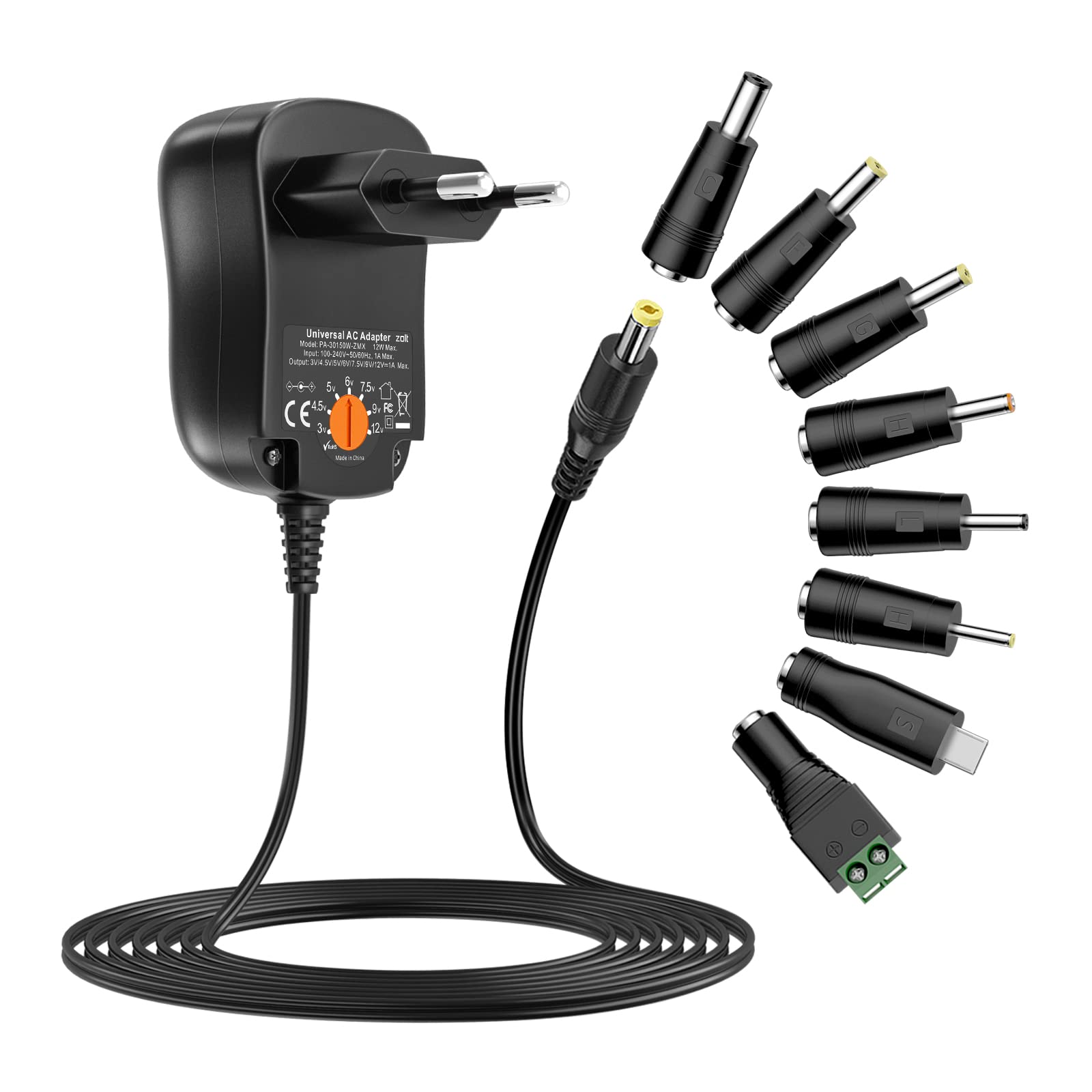 Alimentatore Universale 12W AC DC 1A