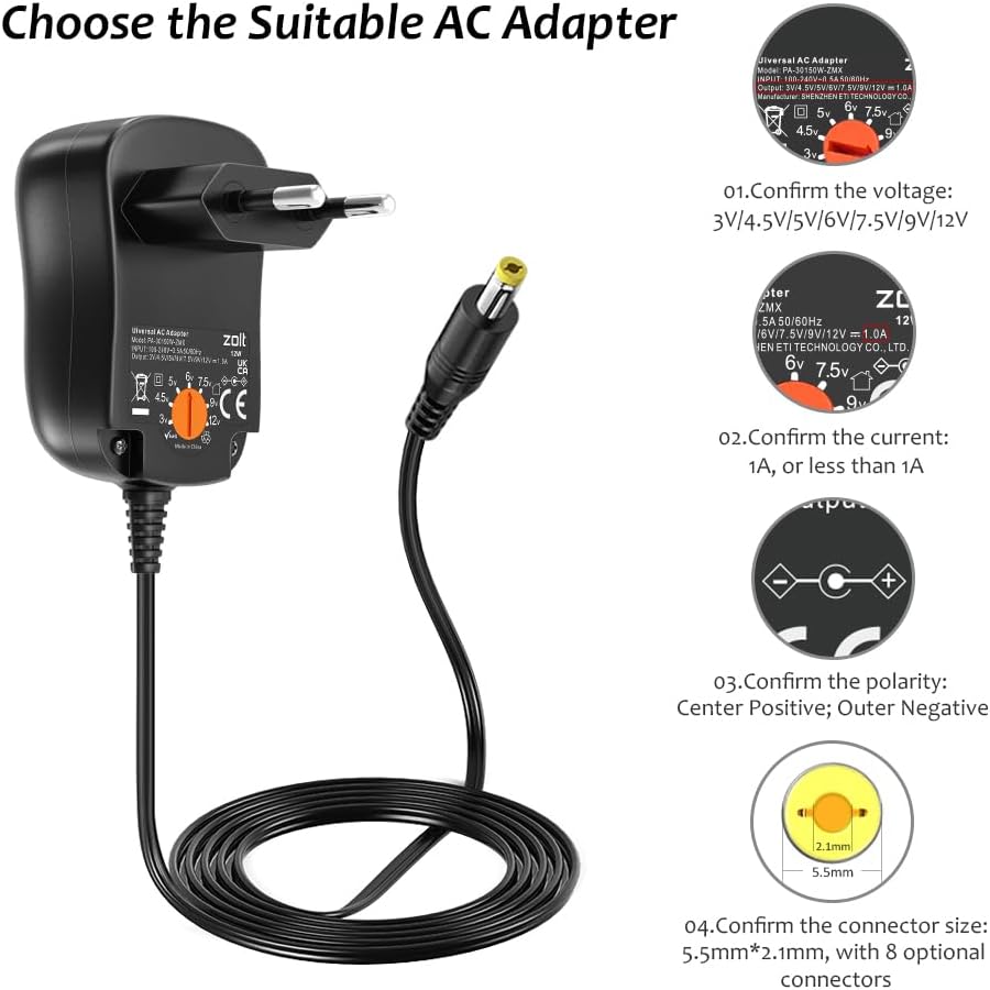 Alimentatore Universale 12W AC DC 1A - immagine 5