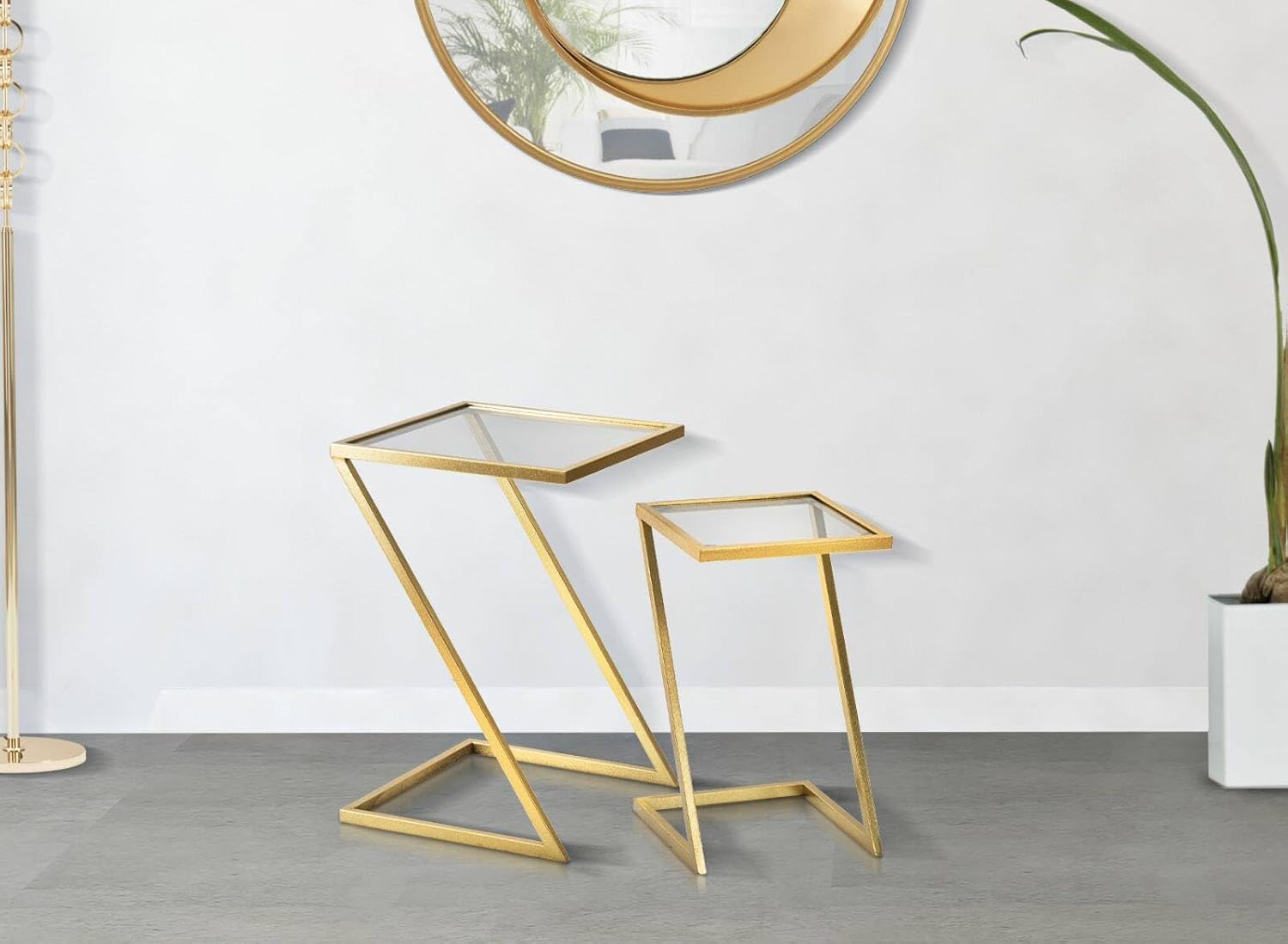 Dmora Tavolino da Salotto Lomnago 40x40 h60cm, Oro