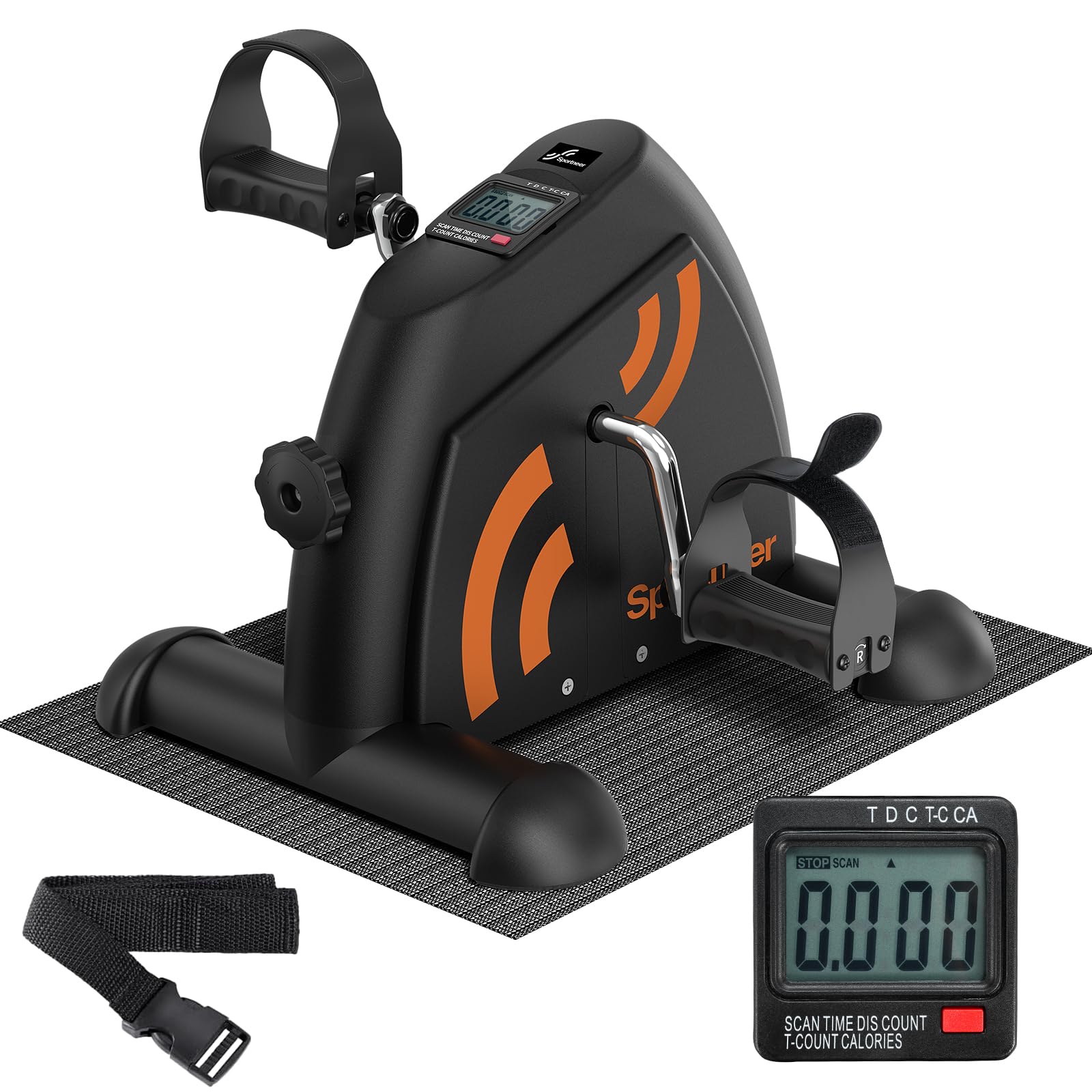 Sportneer Mini Cyclette per Anziani con Display LCD, Nero