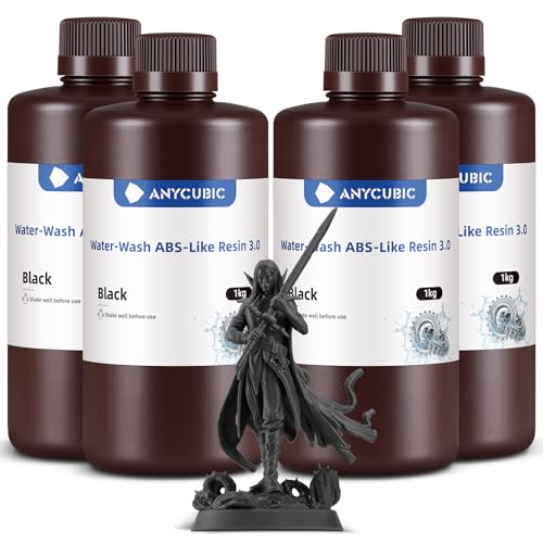 ANYCUBIC Resina ABS Lavabile 3.0 per Stampanti 3D, Nero