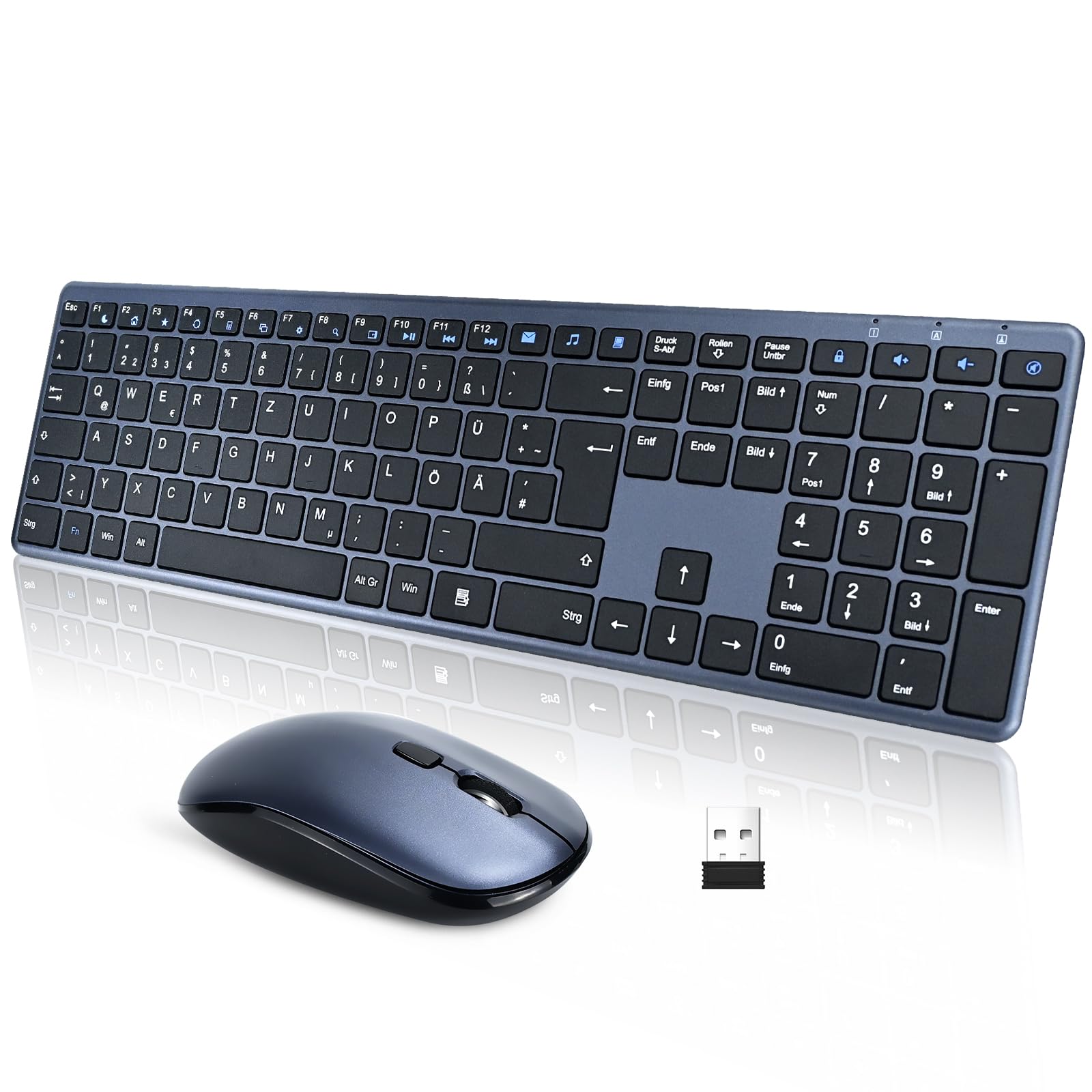 Tastiera e Mouse Wireless 2.4 GHz USB Ultra Sottili