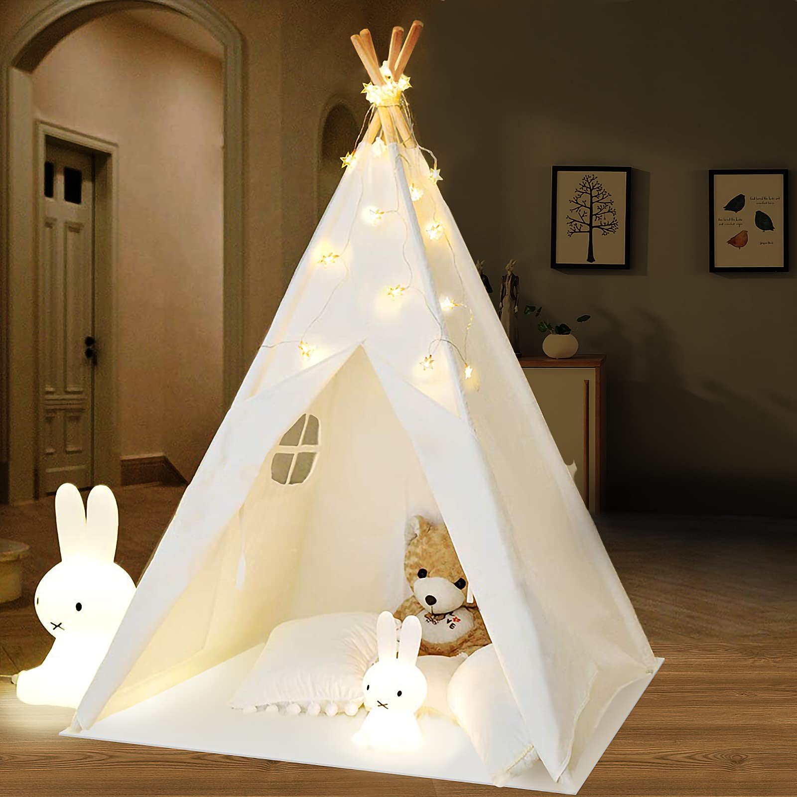 Teepee Tenda per Bambini con Luci Fatate