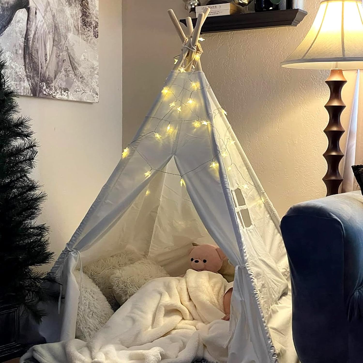 Teepee Tenda per Bambini con Luci Fatate - immagine 4