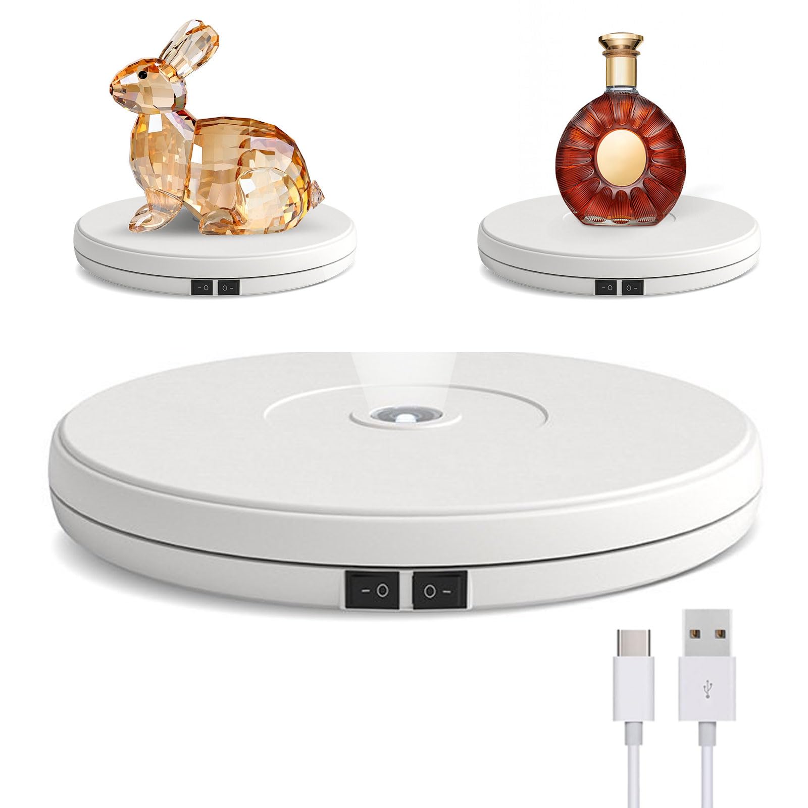 Supporto Display LED Rotante 25cm, Bianco