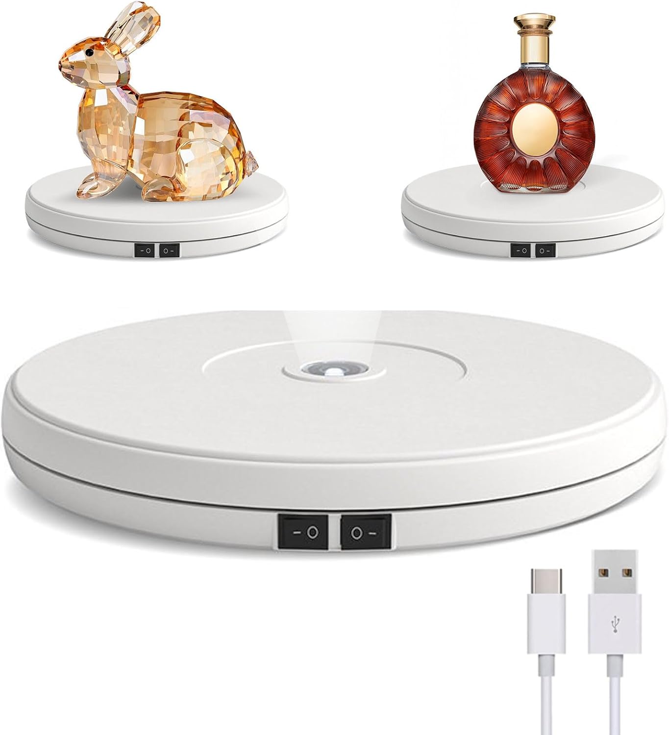 Supporto Display LED Rotante 25cm, Bianco - immagine 1