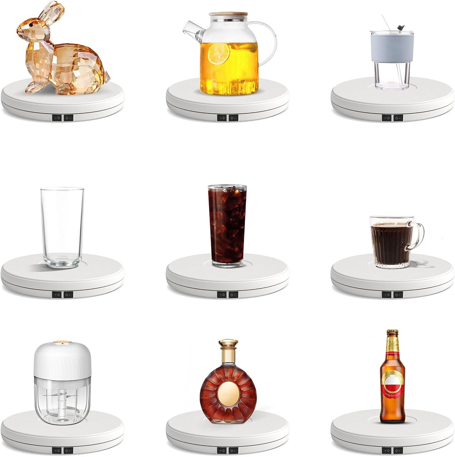 Supporto Display LED Rotante 25cm, Bianco - immagine 2