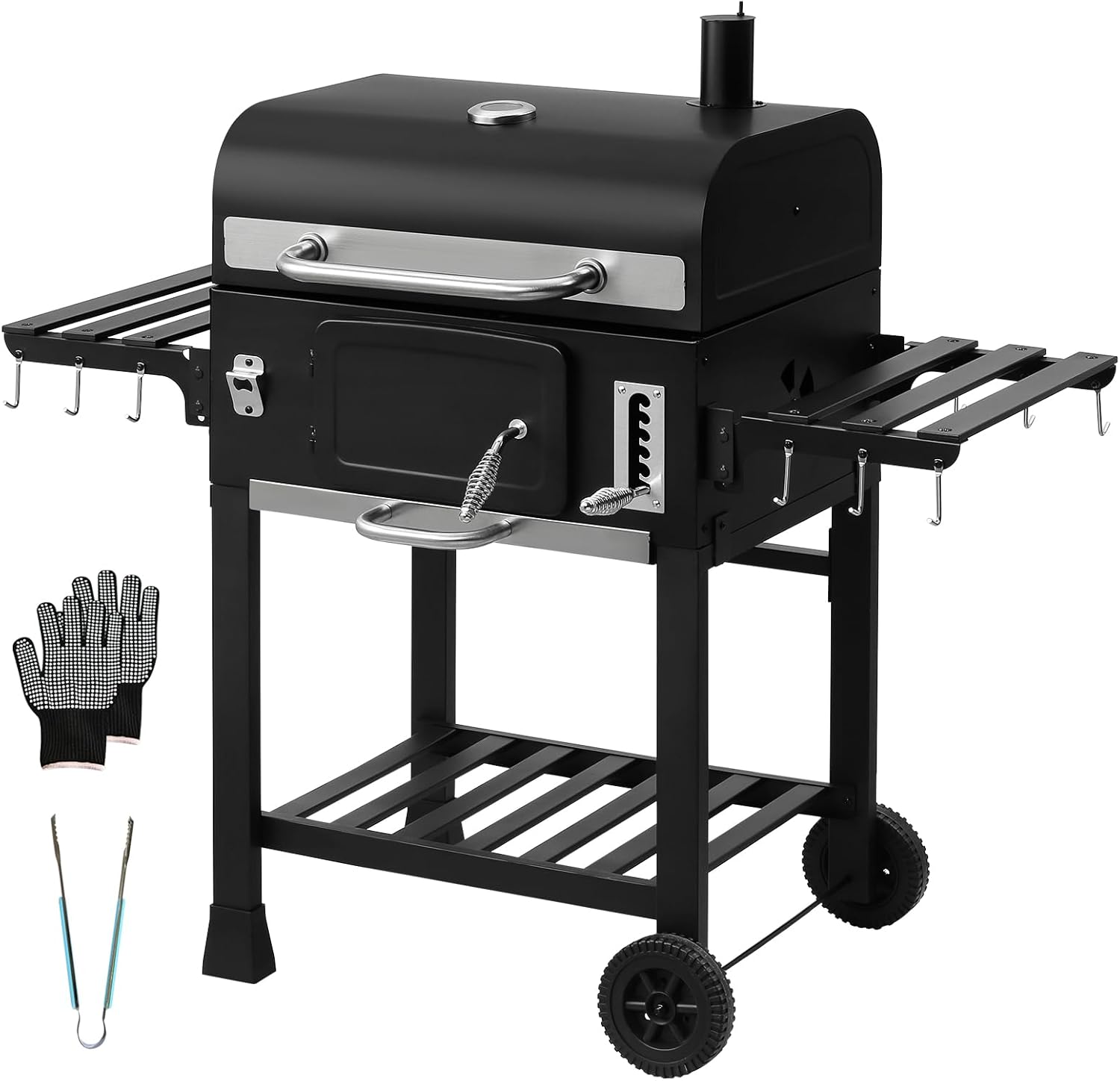 Teeno Carrello Barbecue al Carbone XXL con Coperchio