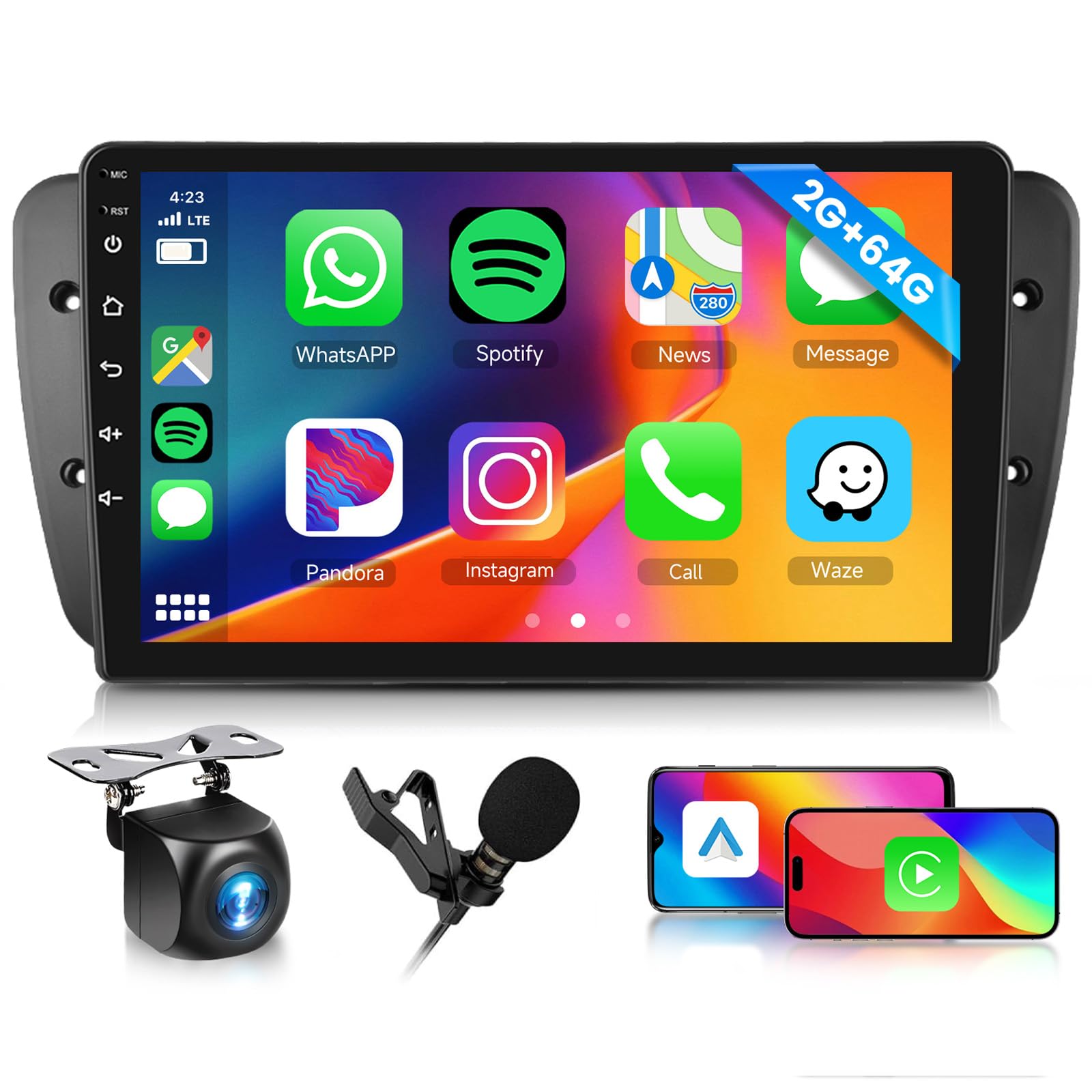 Hodozzy Android Autoradio 9" per Seat Ibiza (2009-2013)