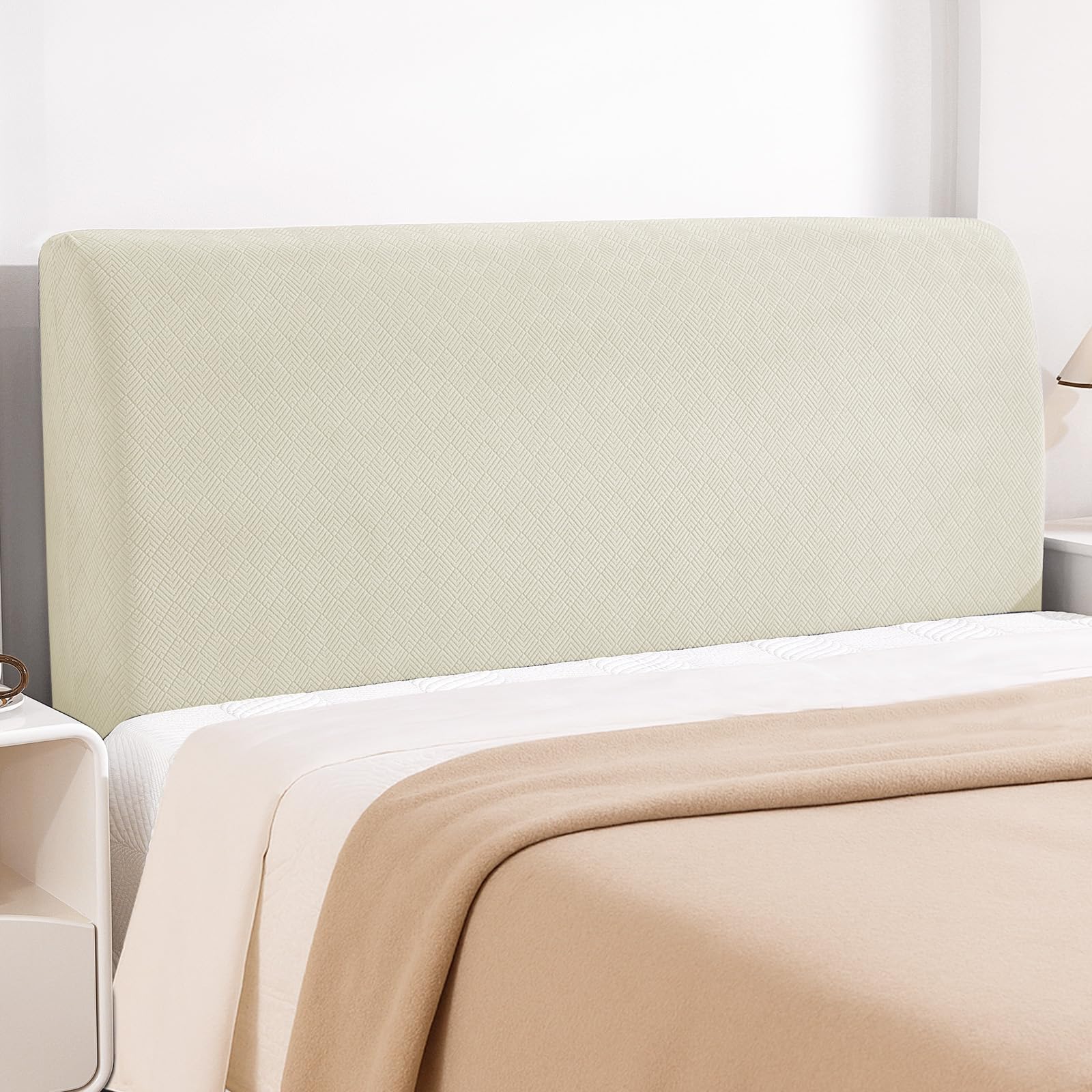 Copri Testata Letto Matrimoniale Elasticizzata 180CM, Beige