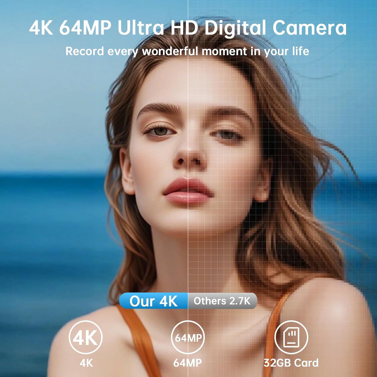 Macchina Fotografica Digitale 4K 64MP con WiFi e Autofocus - immagine 2