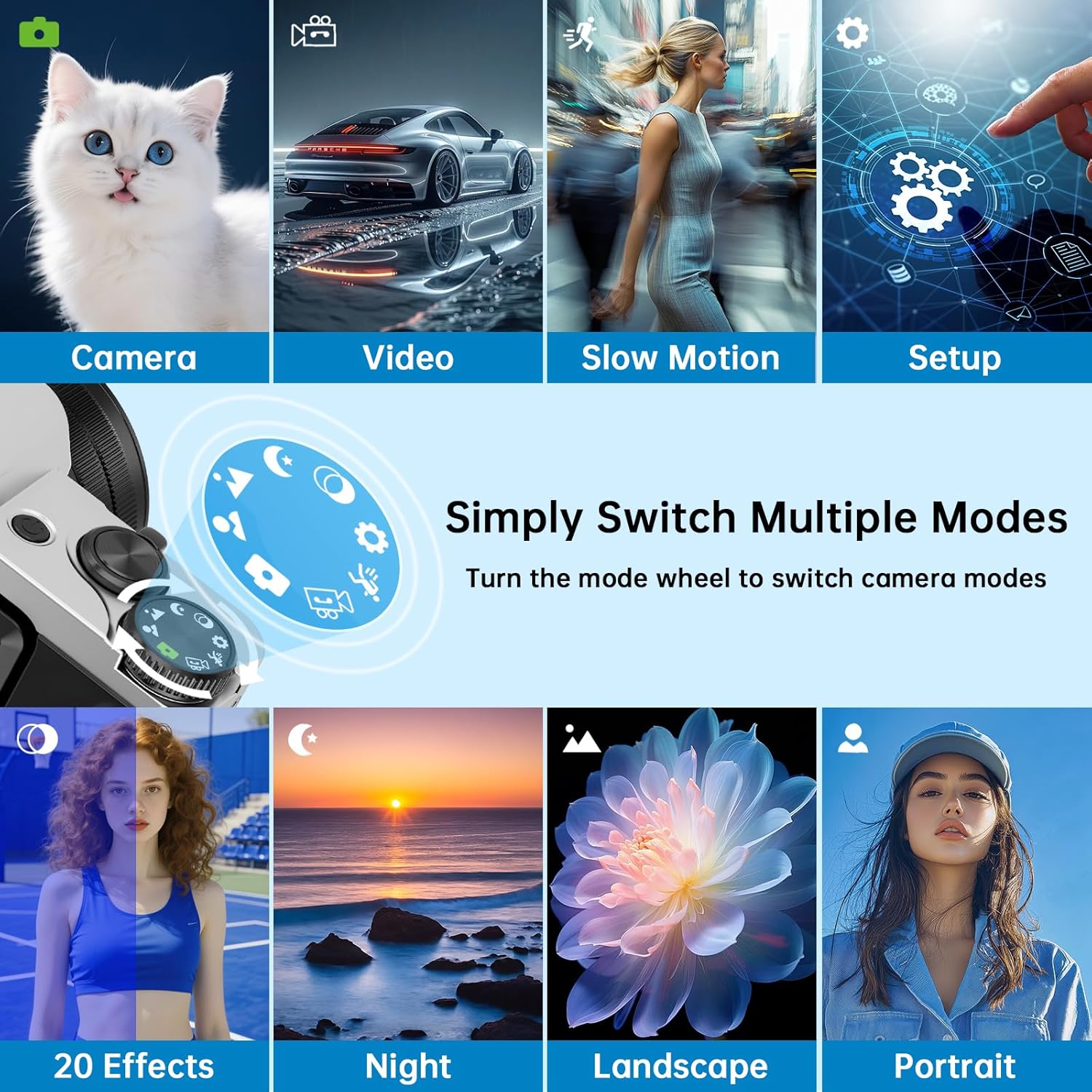 Macchina Fotografica Digitale 4K 64MP con WiFi e Autofocus - immagine 5