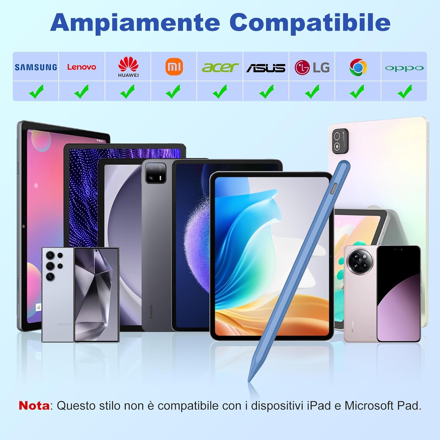 Kbcase Stylus Pen per Tablet Android con 3 Punte - immagine 2