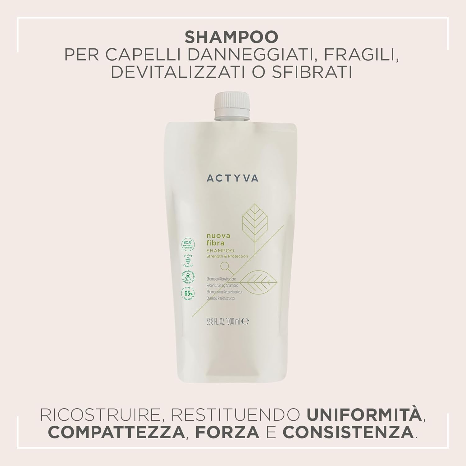 Actyva Nuova Fibra Shampoo Ristrutturante 1000 ml - immagine 2